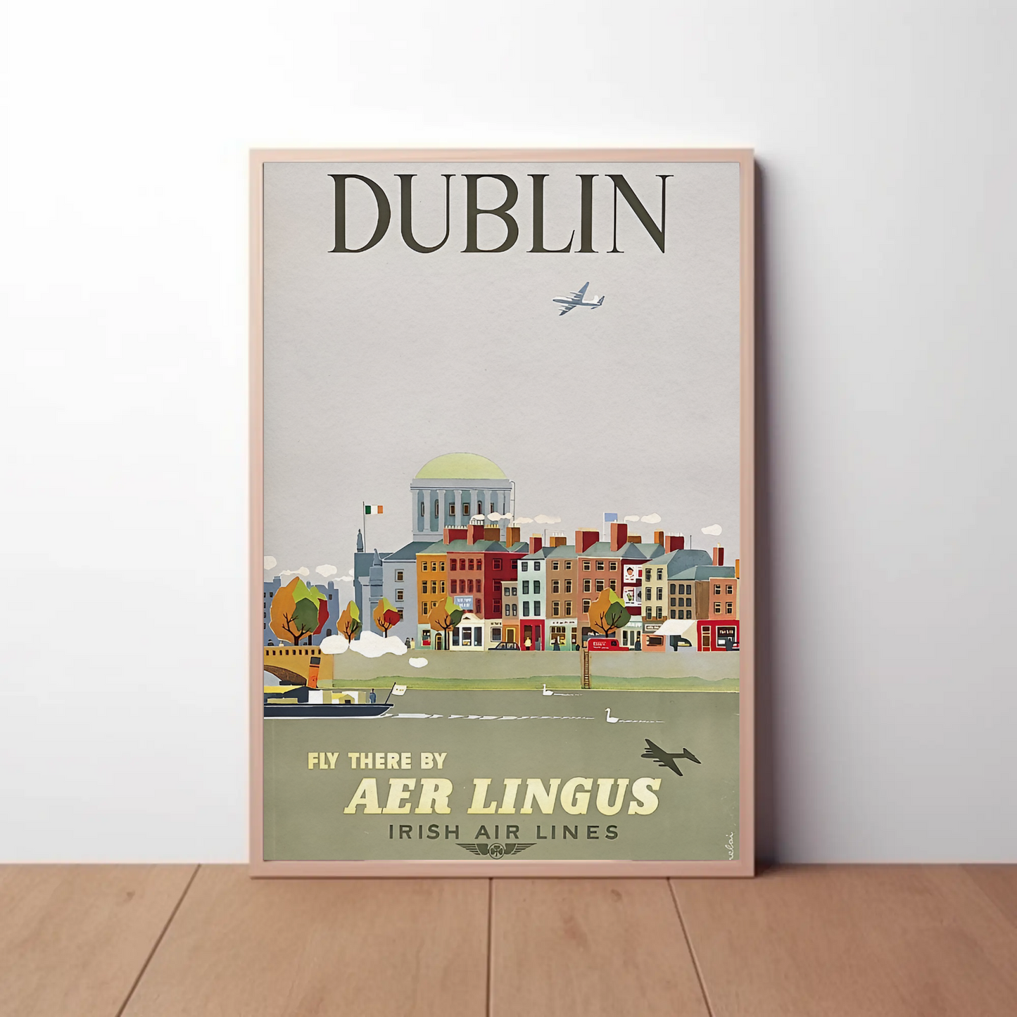 Vintage Poster - Dublin City by Aer Lingus