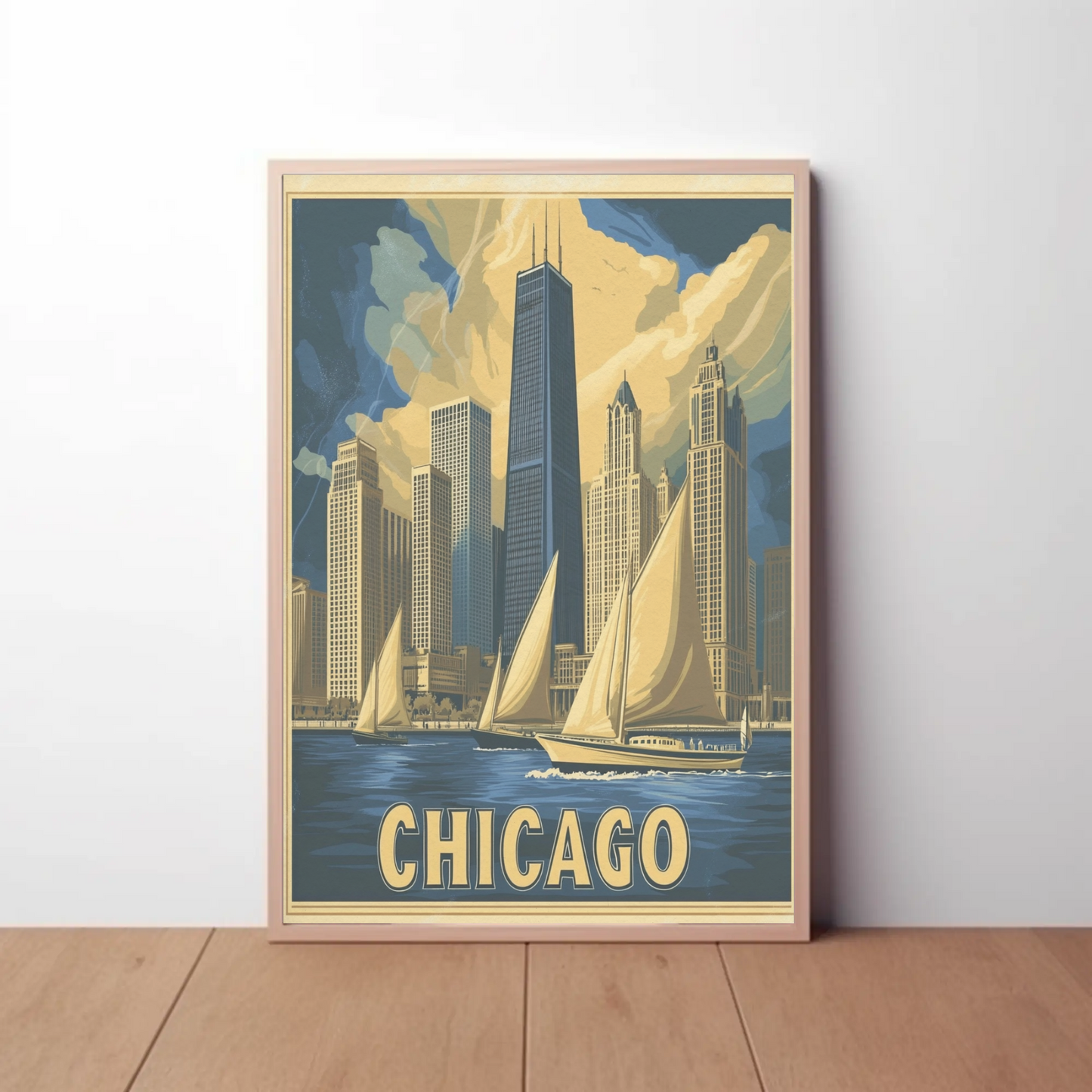 Chicago Skyline with Sailboats