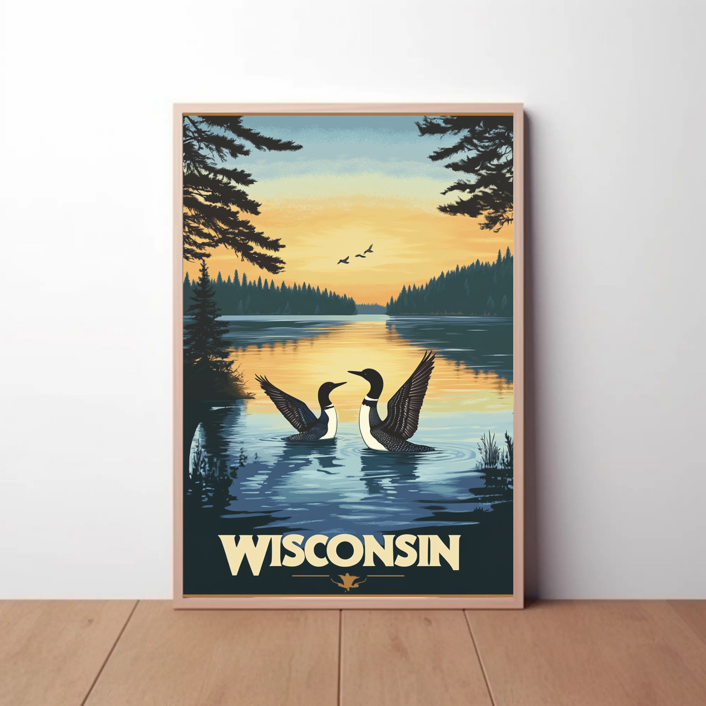 Wisconsin Lake Vintage Poster