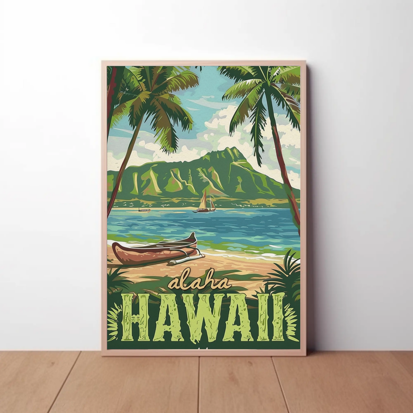 Vintage Poster Aloha Hawaii Beach
