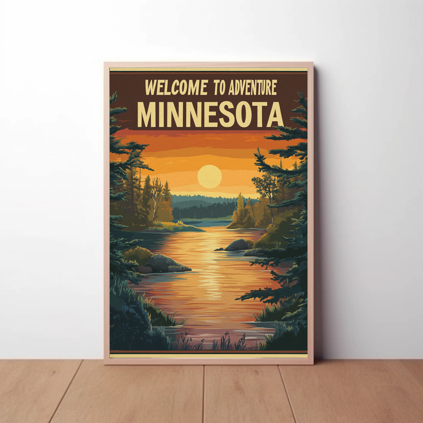 Welcome to Adventure - Minnesota Vintage Travel Poster