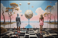 Futuristic Landscape Art Print: Surreal Sci-Fi Poster