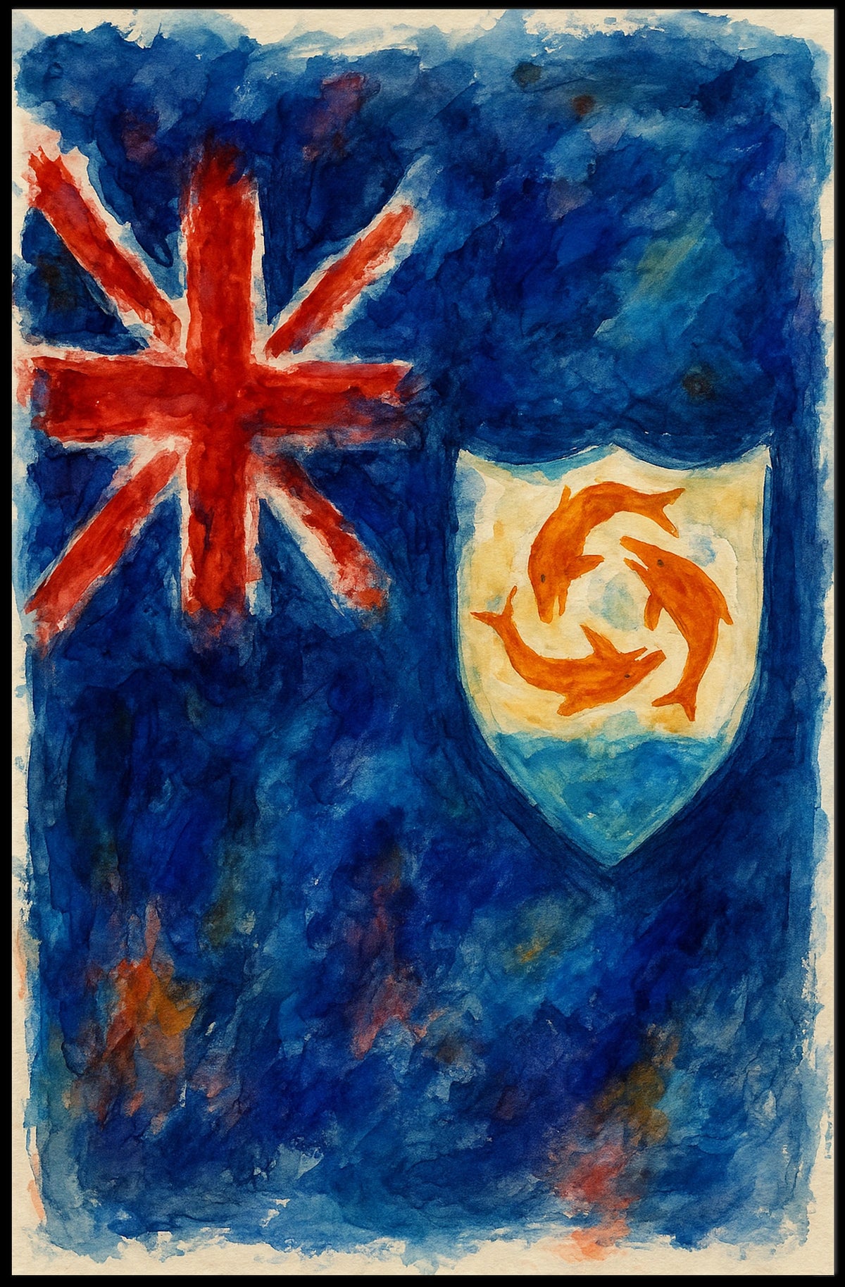 Anguilla Flag Art Poster
