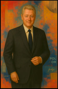 Vibrant Abstract Suit Portrait - Artistic Poster