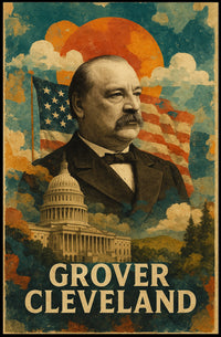 Grover Cleveland 24th President of the United States Layered Digital Collage Poster