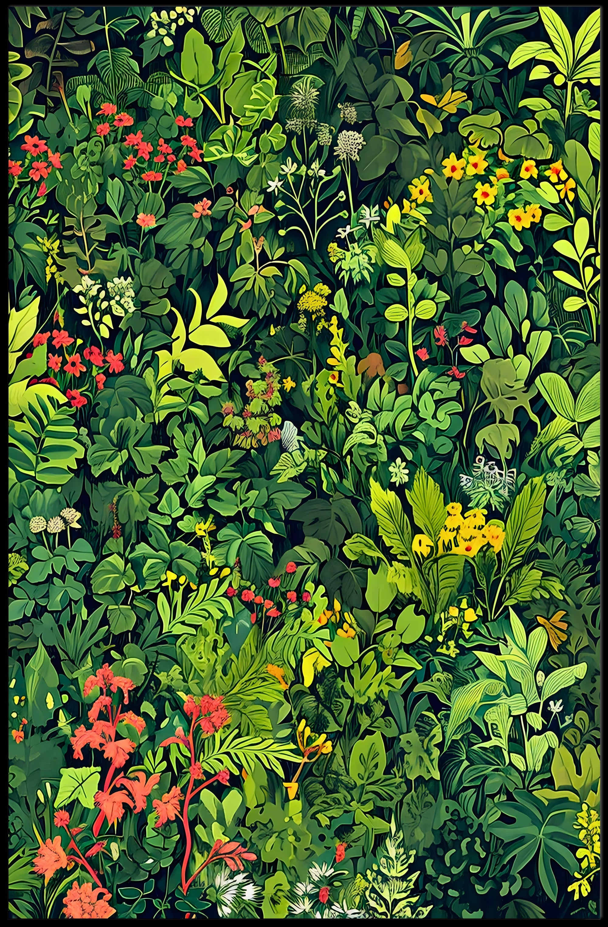 Lush Botanical Illustration Poster for Nature Lovers