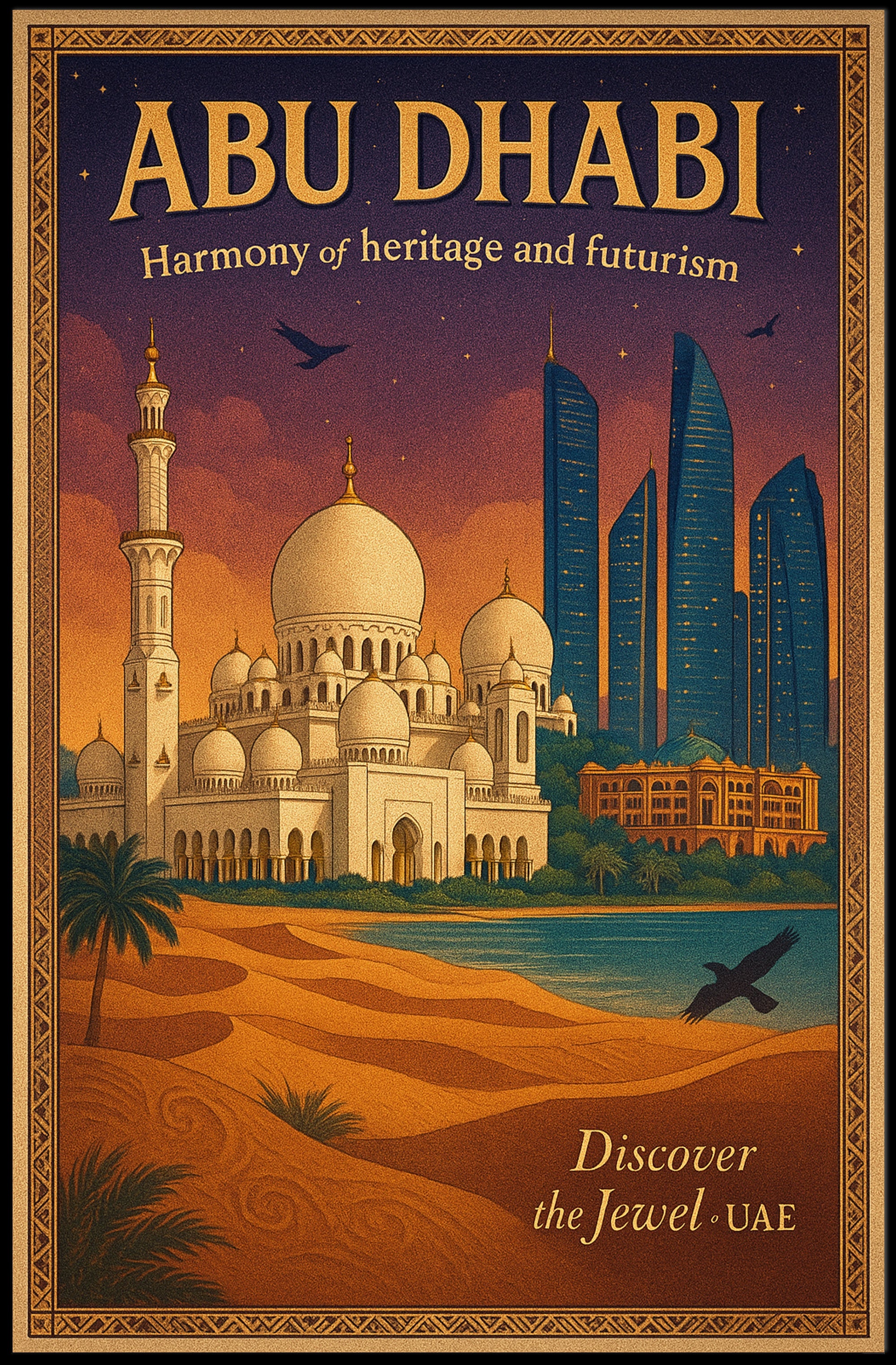 Abu Dhabi Cultural Harmony Travel Poster