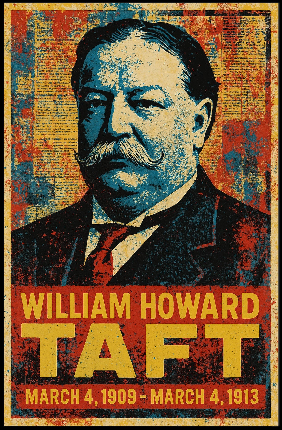 William Howard Taft 27th President of the United States Street Art Mashup Poster