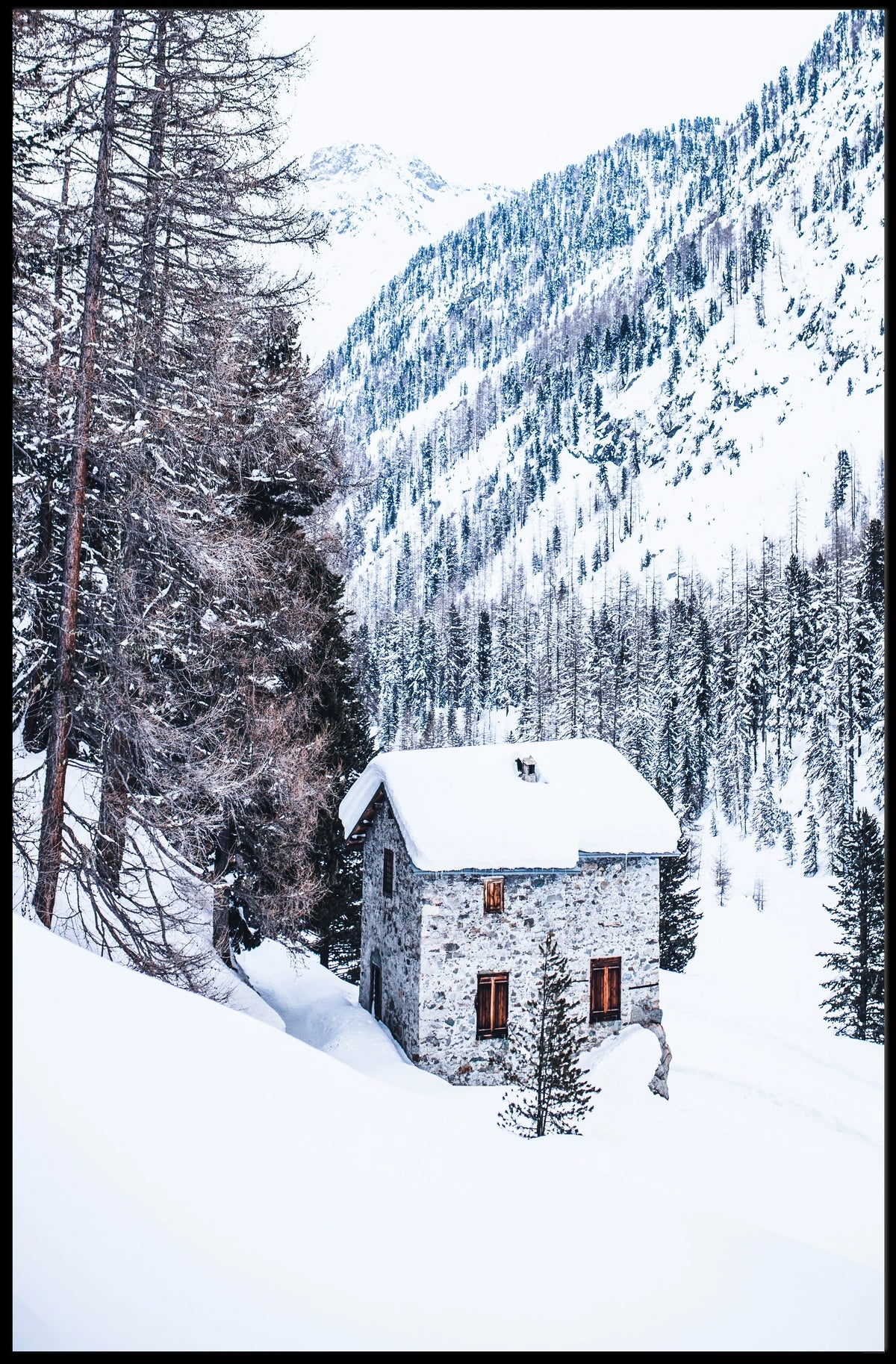 Winter Retreat in the Mountains Poster