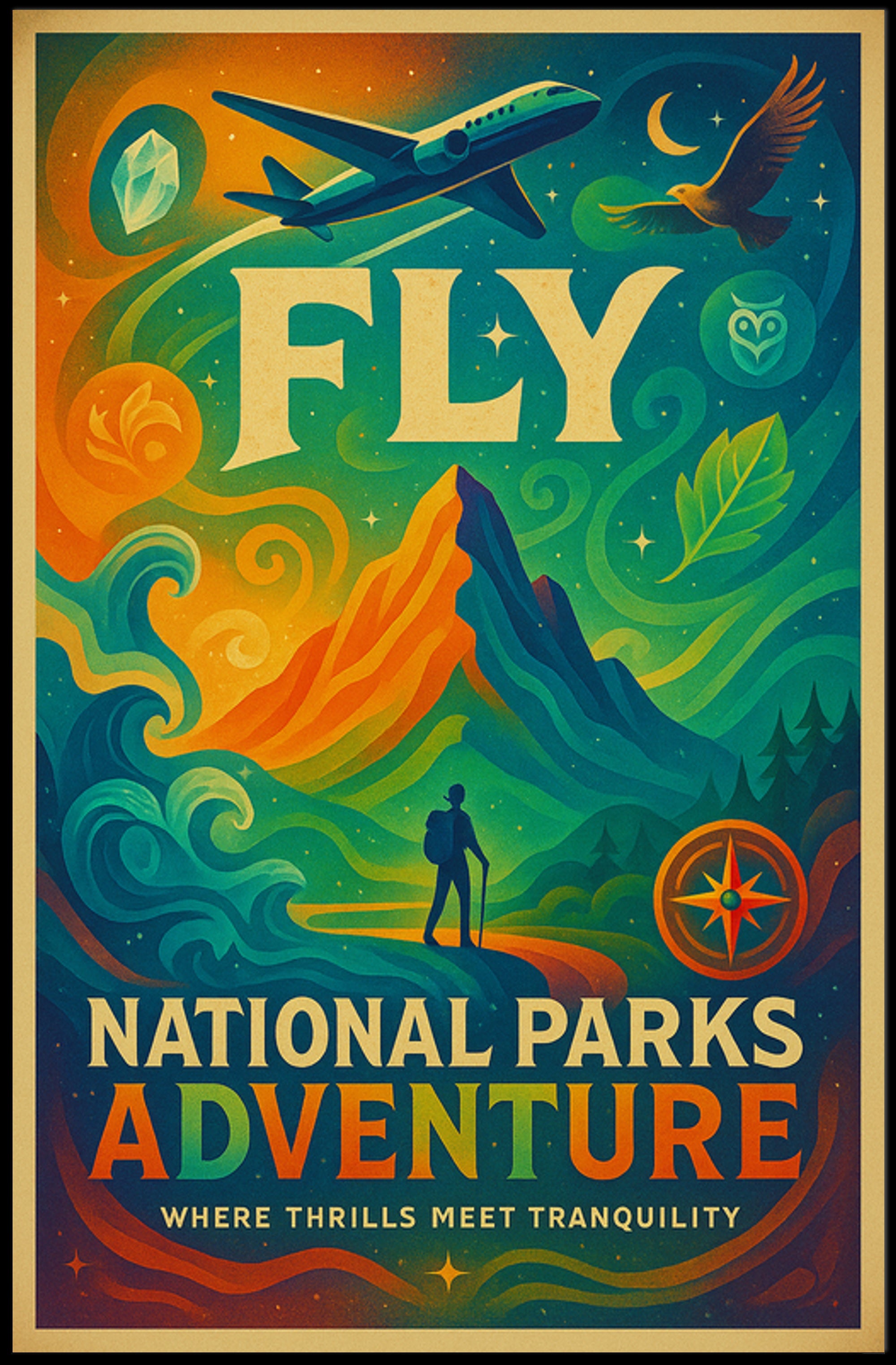 National Parks Adventure Poster Vintage Travel Print
