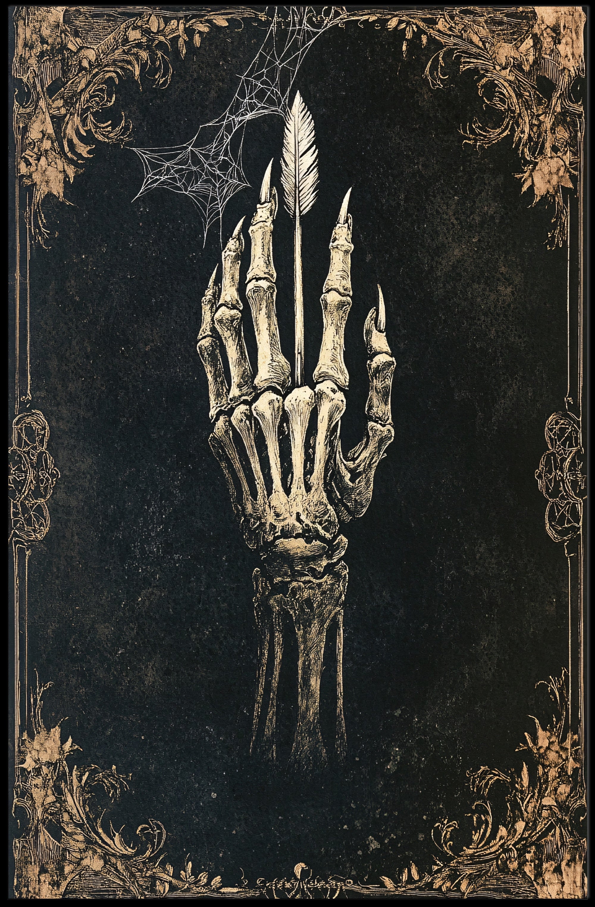 Skeleton Hand With Arrow Poster