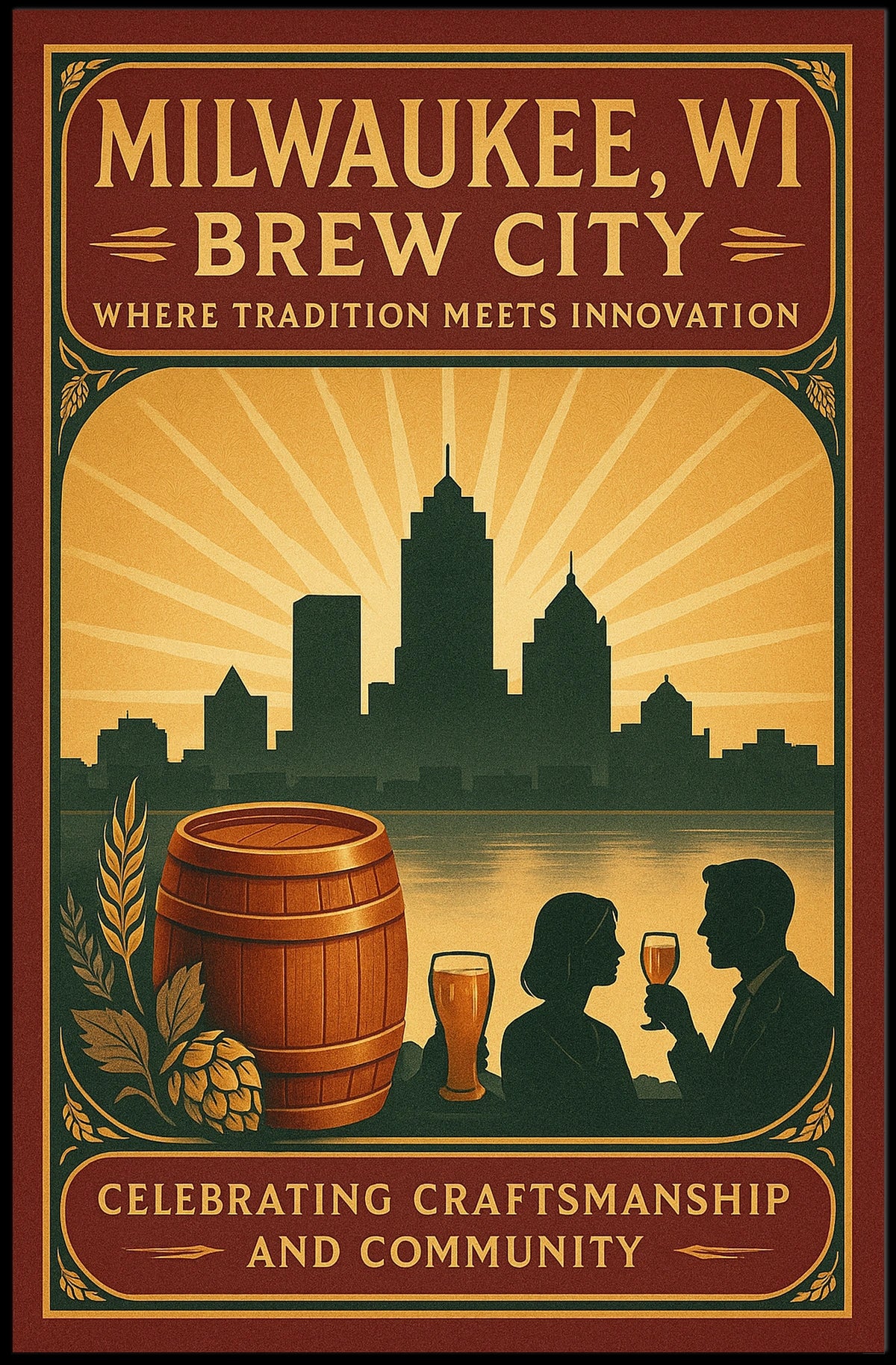 Brew City Milwaukee, WI Poster