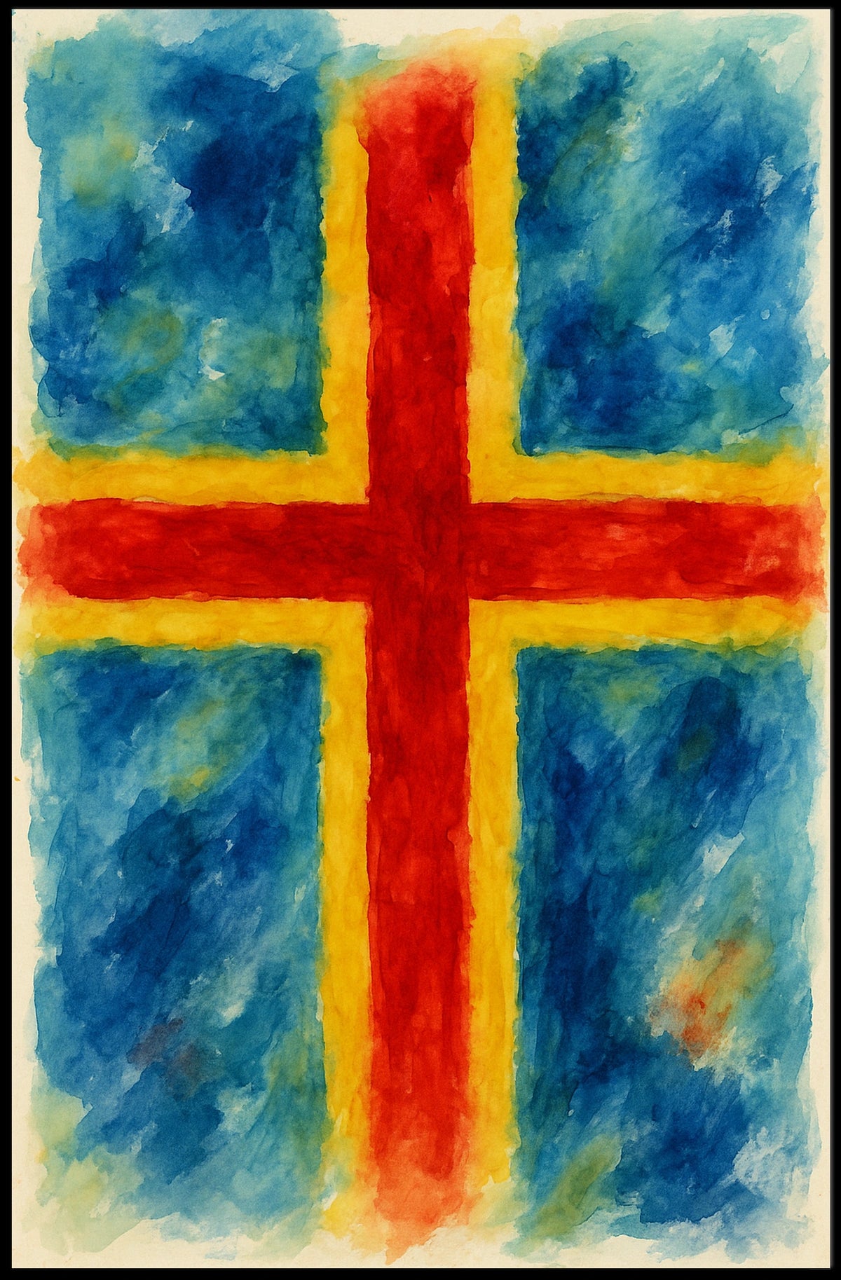 Abstract Nordic Cross Poster