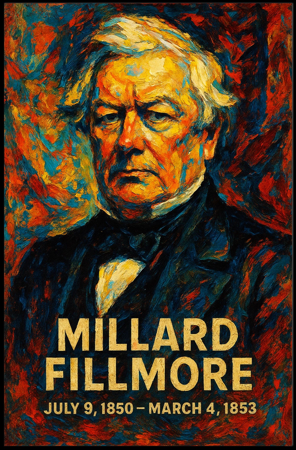 Millard Fillmore 13th President of the United States Glitch Hop Art Poster