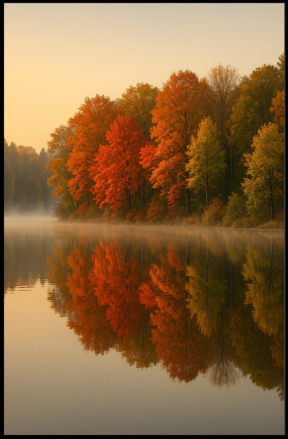 Autumn Tranquility Landscape Impressionism Cozy Poster