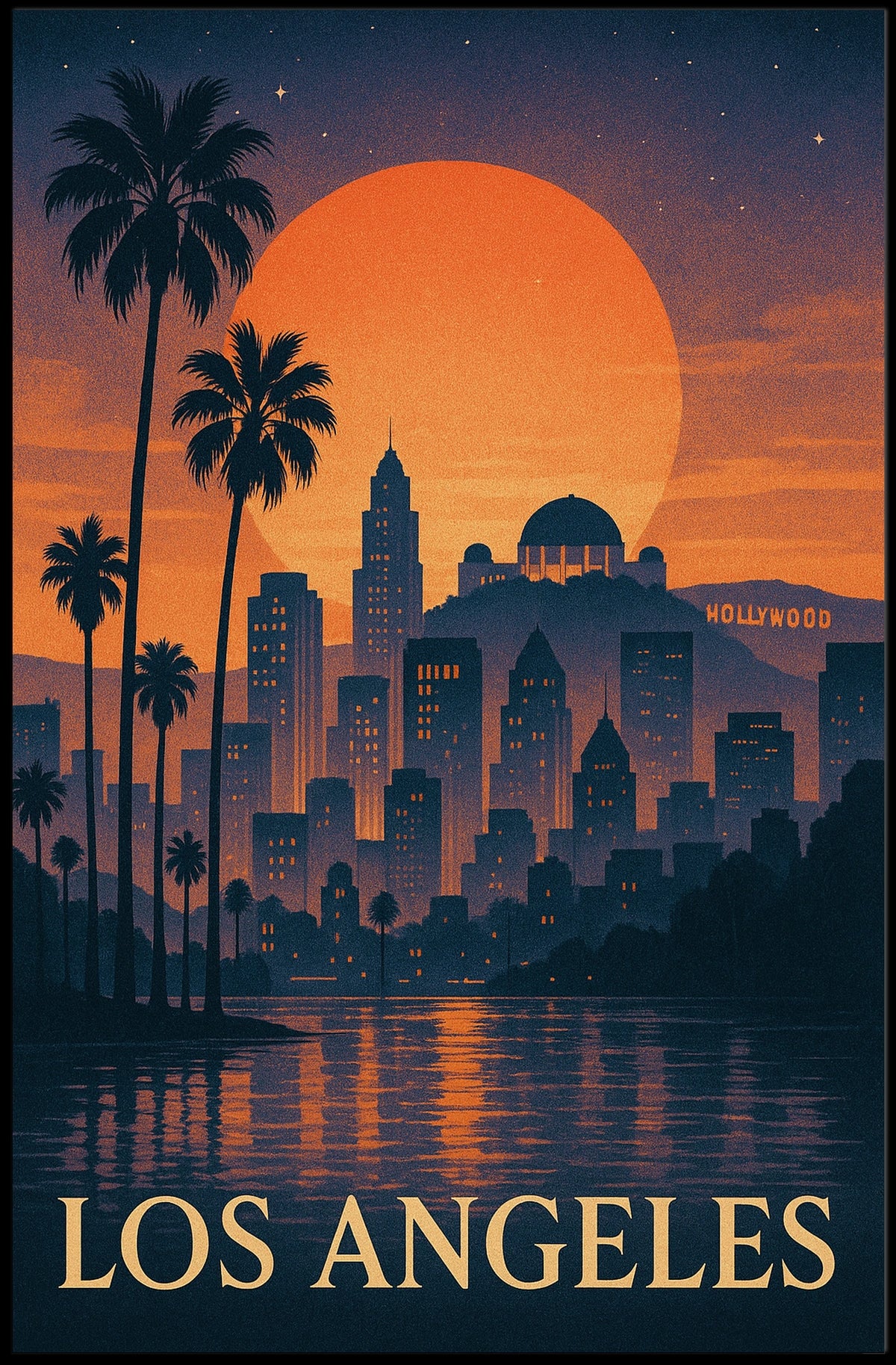 Los Angeles Sunset Skyline Poster