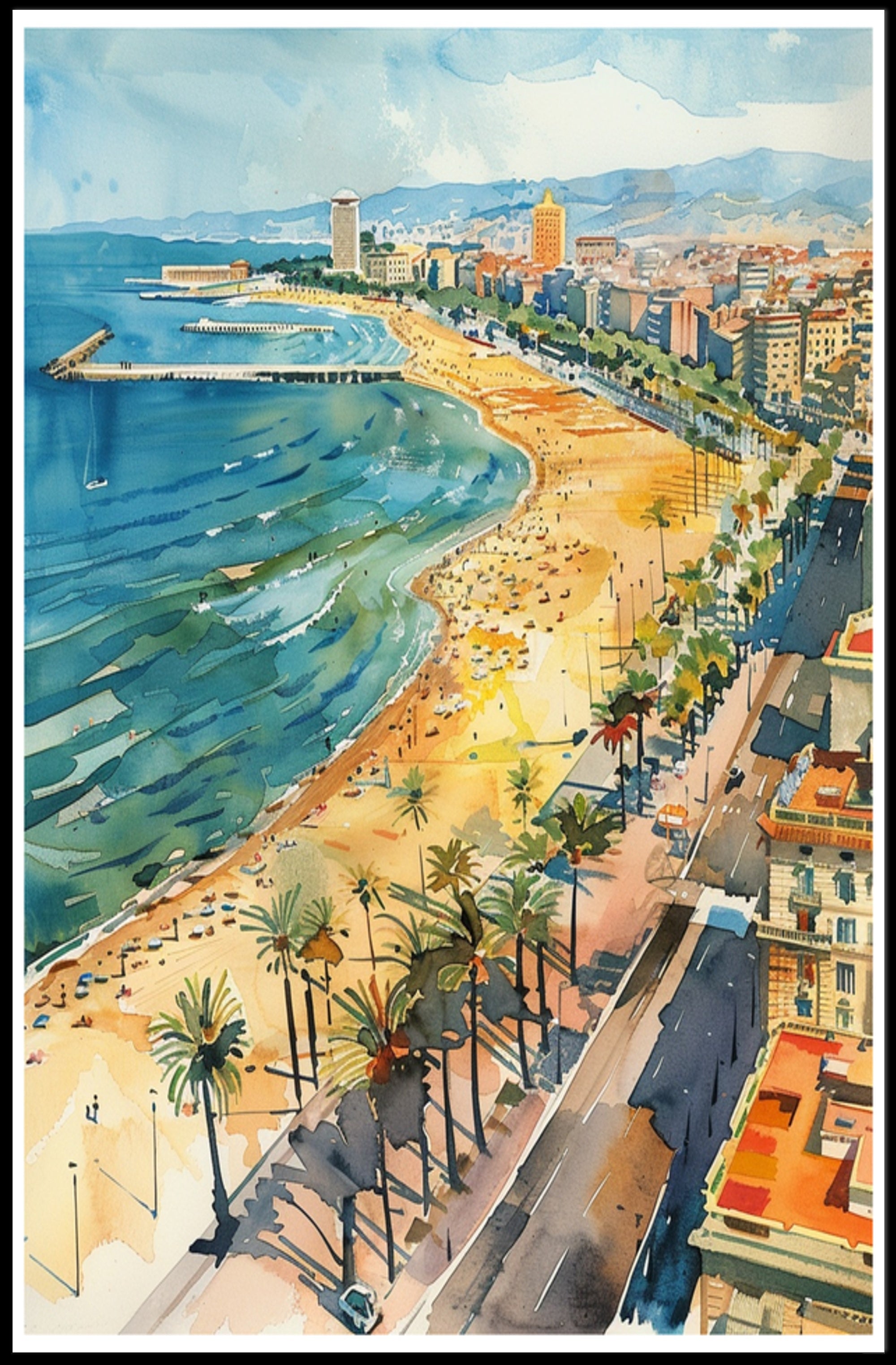 Coastal Cityscape Poster PosterGoat