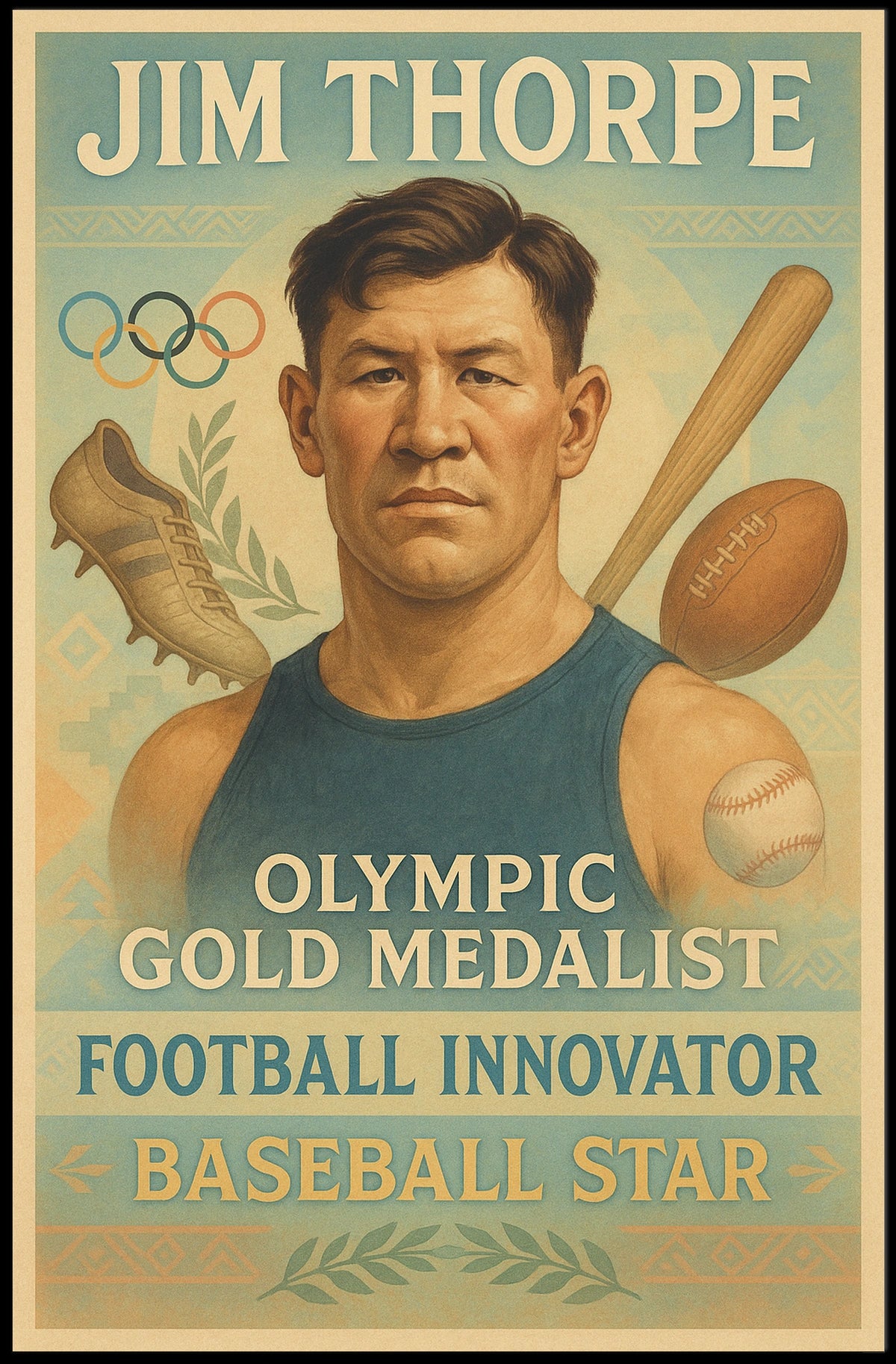 Celebrating a Sports Legend Jim Thorpe Poster