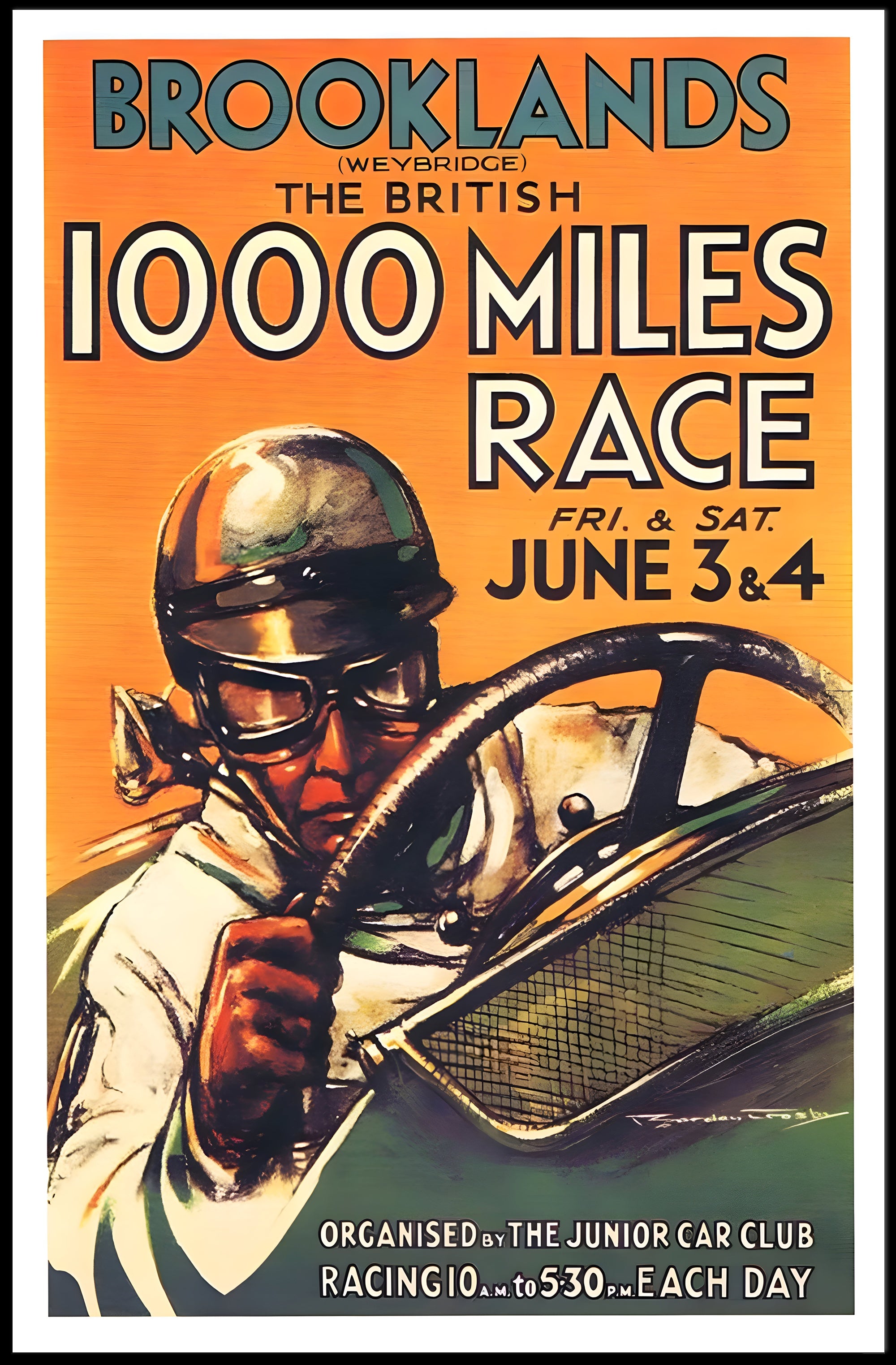 The British 1000 Miles Race at Brooklands Poster