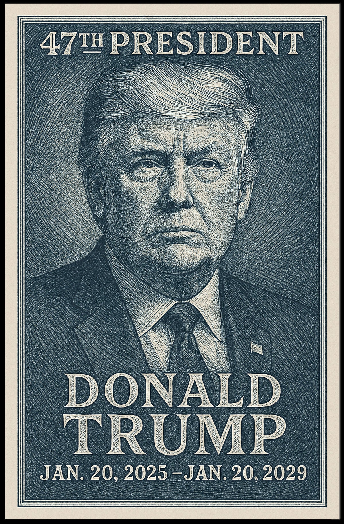 47th President Vintage Portrait Historical or Presidential Poster