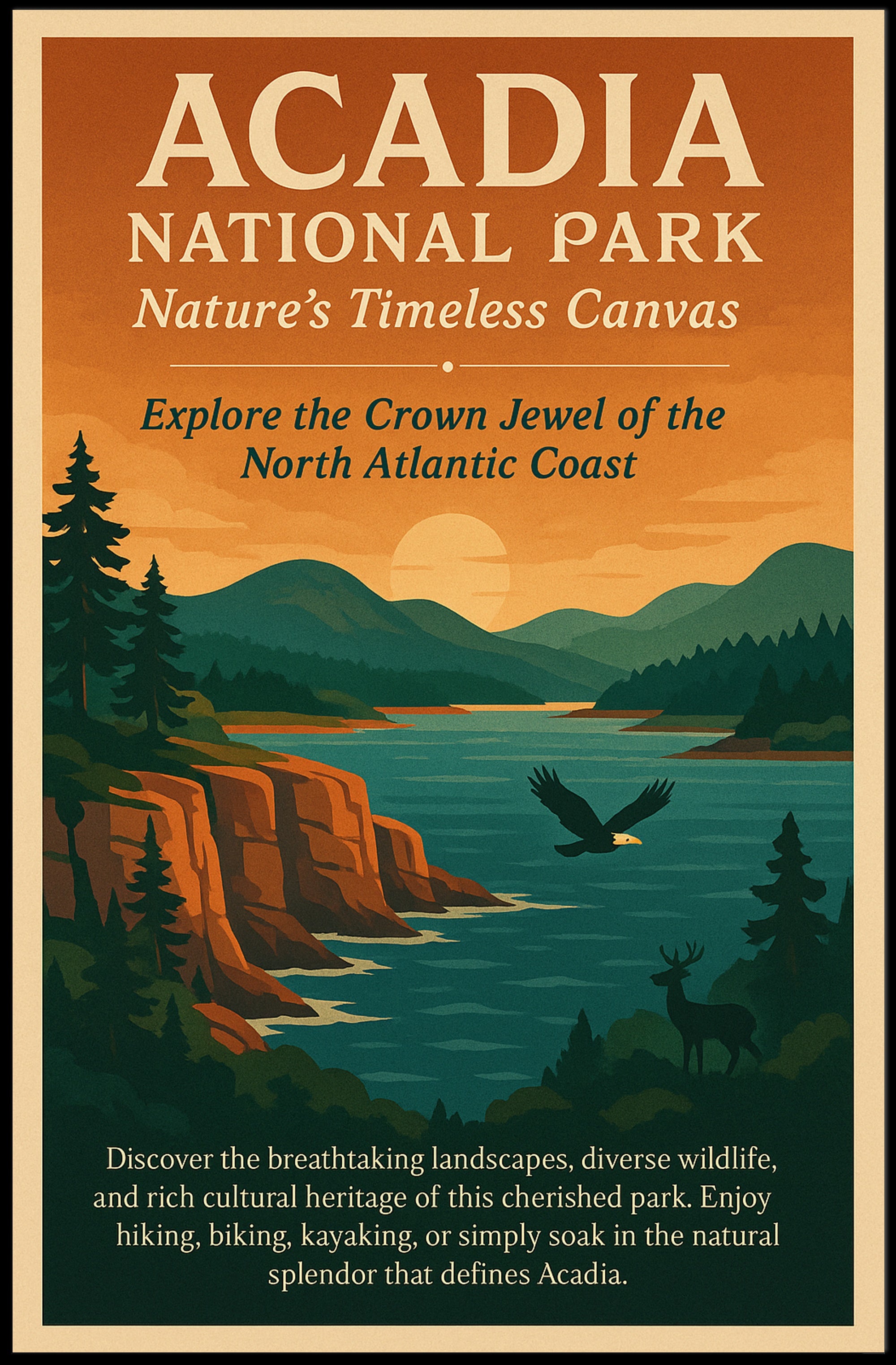 Acadia National Park Scenic Adventure National Park Poster