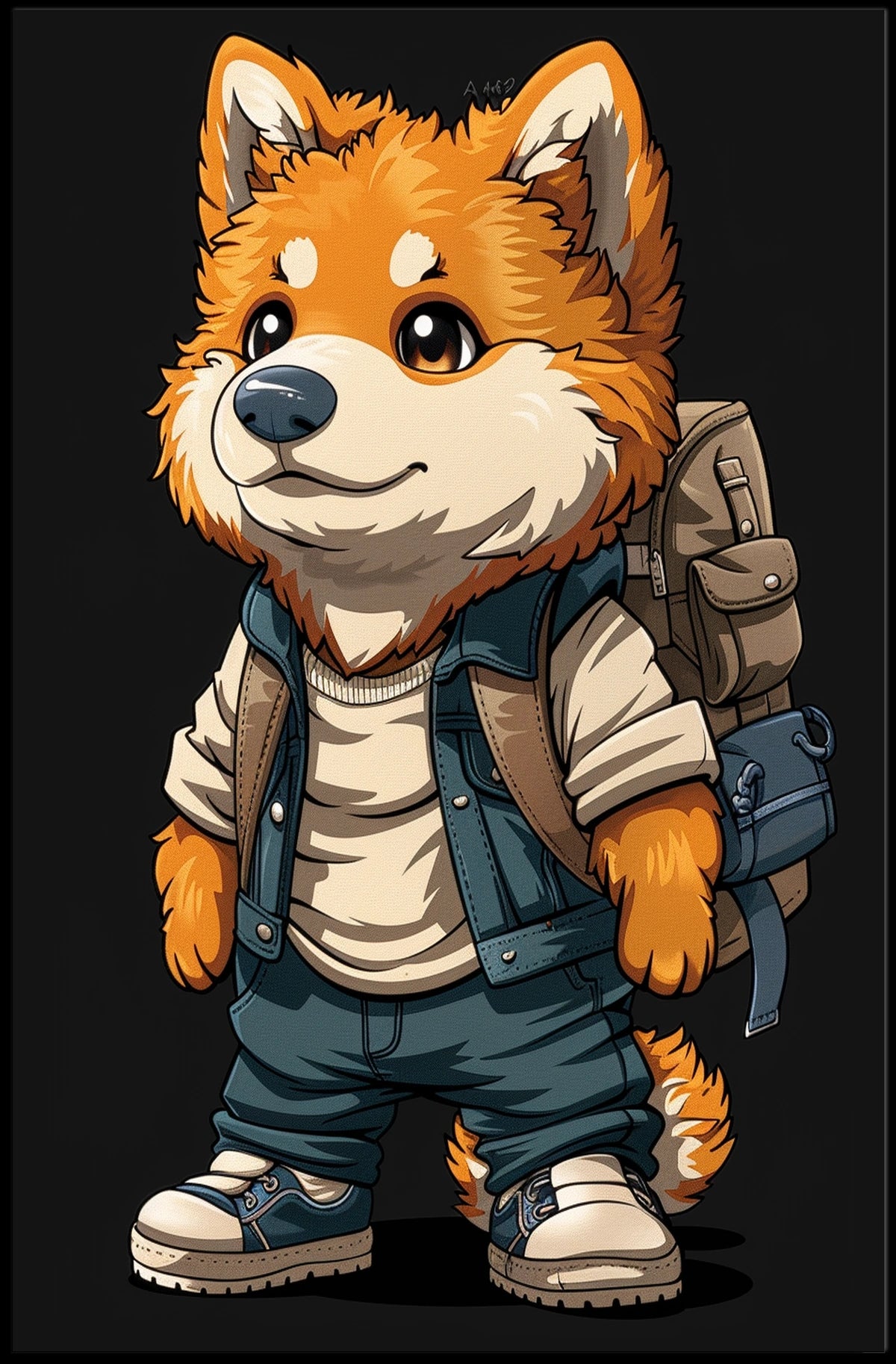 Adventurous Fox Character Poster