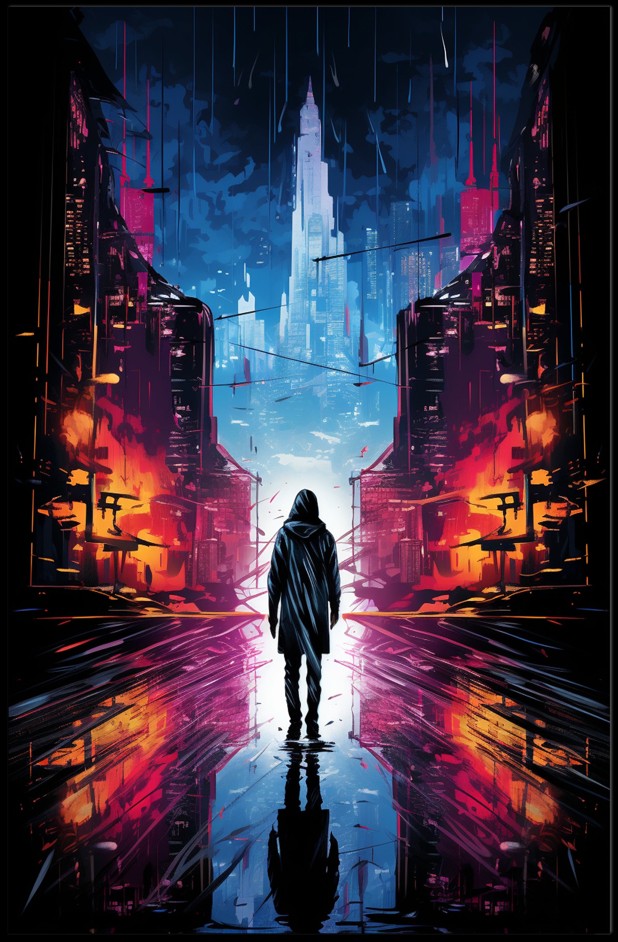 Neon Cityscape Poster