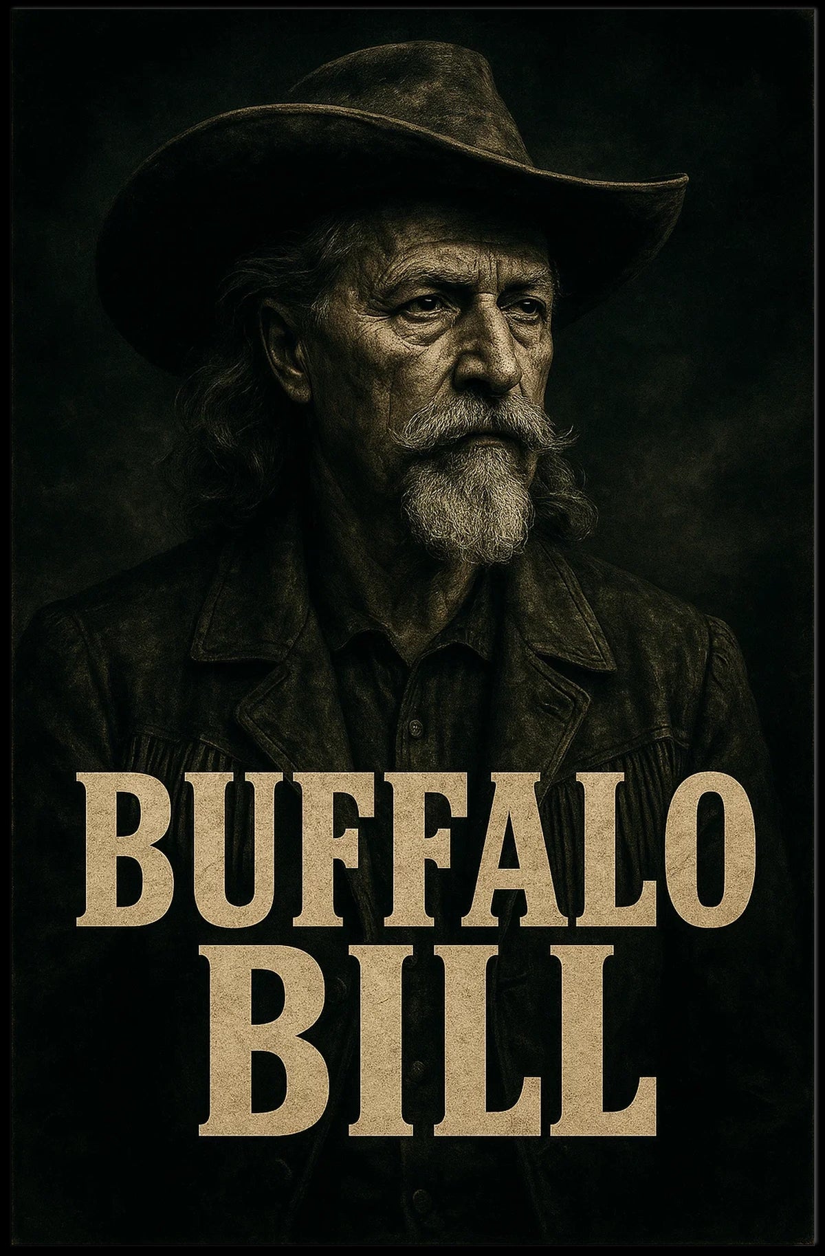 Western Cowboy Sepia Portrait Historical or Presidential Poster