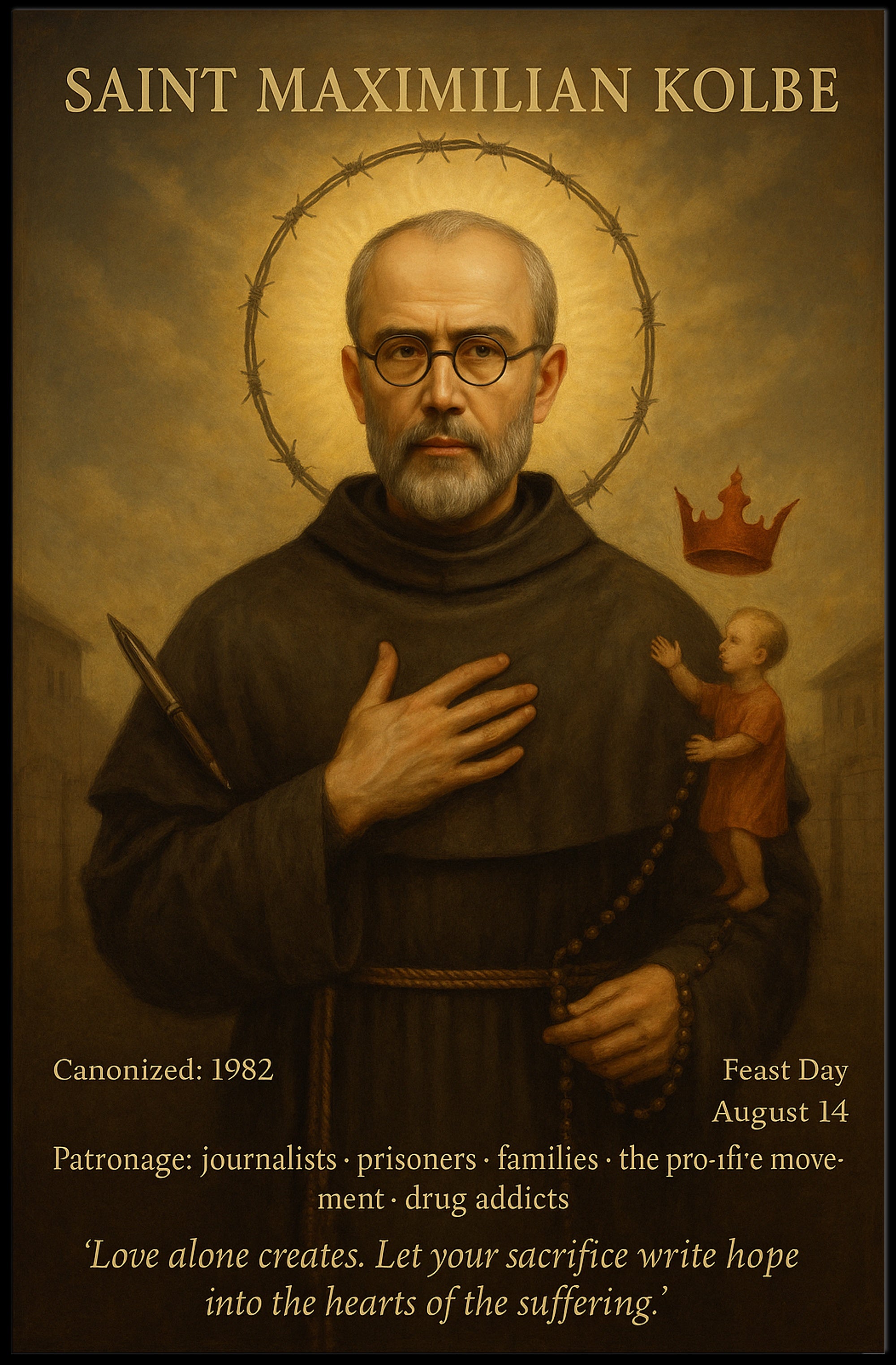 Saint Maximilian Kolbe Religious Reverence Poster