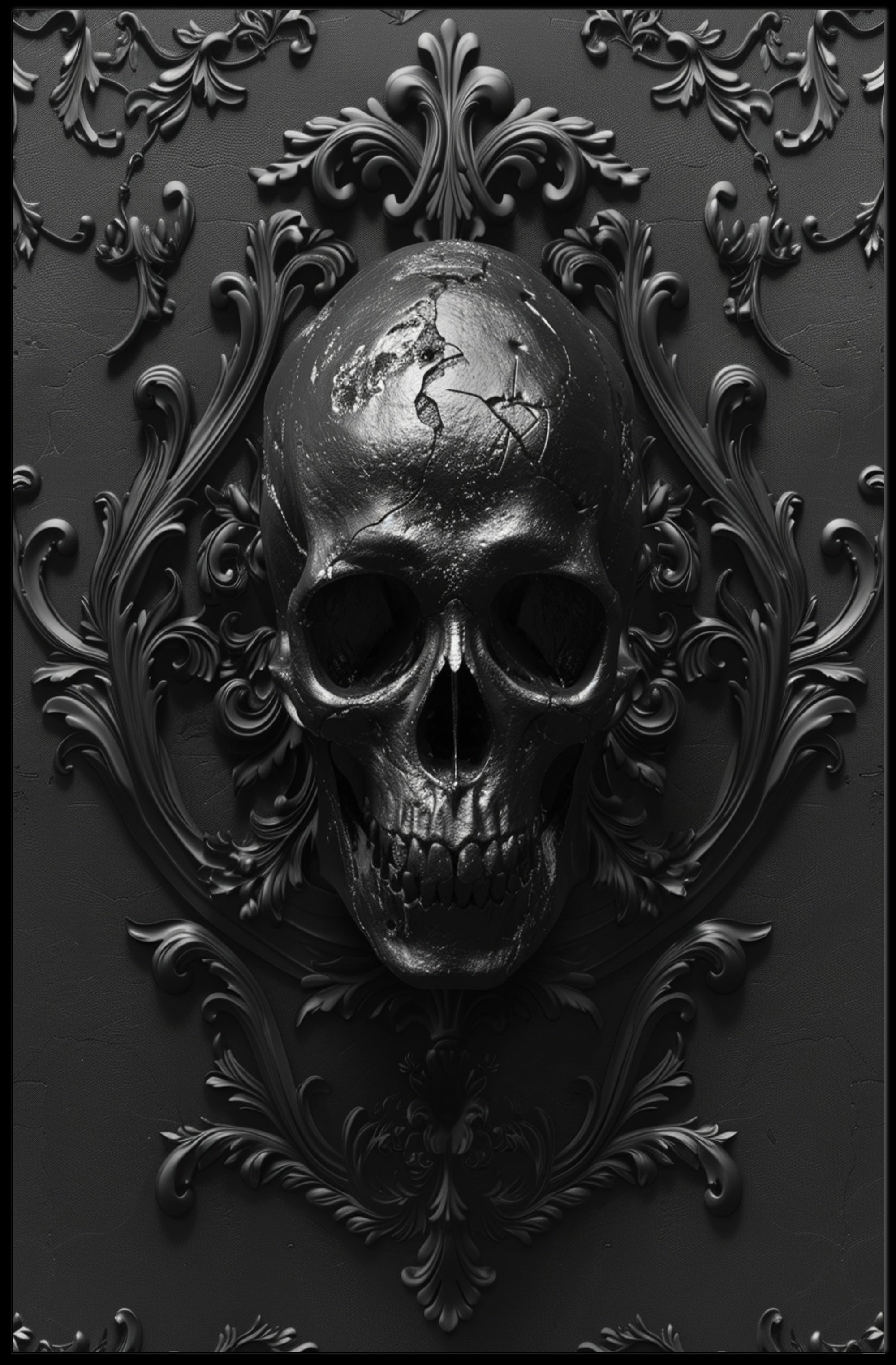 Ornate Skull Design Poster PosterGoat