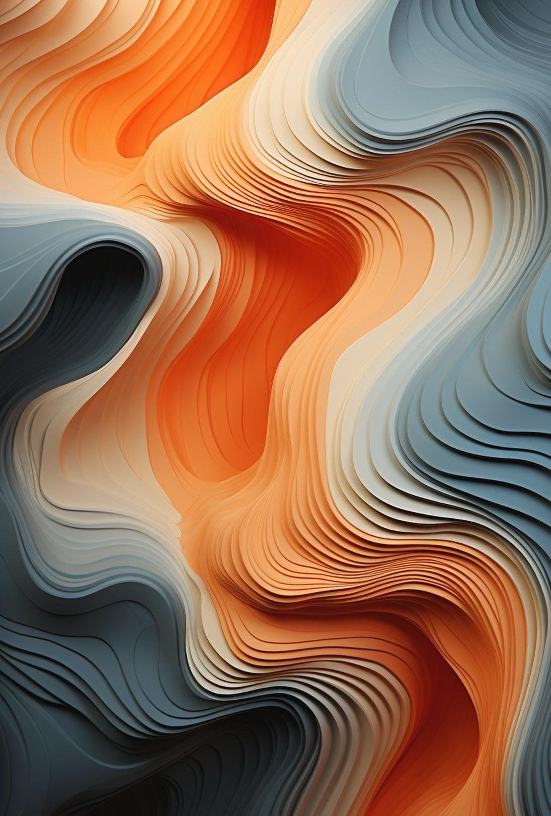 Abstract Waves Modern Art for Contemporary Living Spaces Poster
