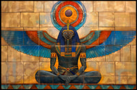Ancient Egyptian Deity with Symbolic Wings Poster