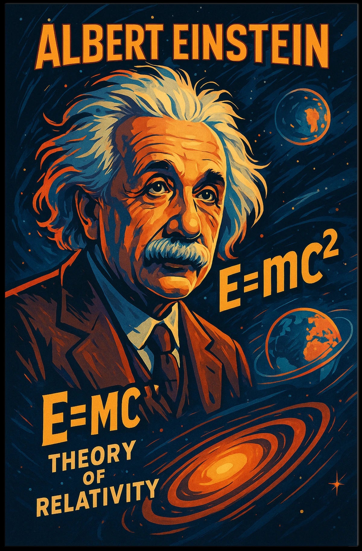 Einstein Relativity Theory Cosmic Curious Learners Poster