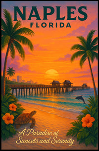 Naples, Florida A Paradise of Sunsets and Serenity Poster