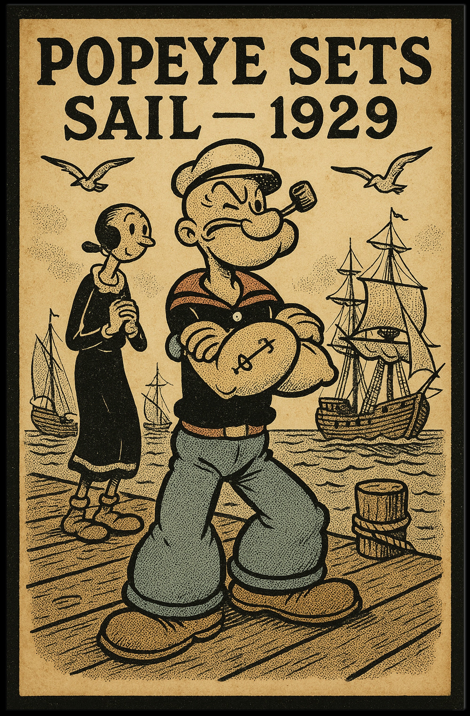 Nautical Cartoon Adventure Retro Art Pop Culture Poster