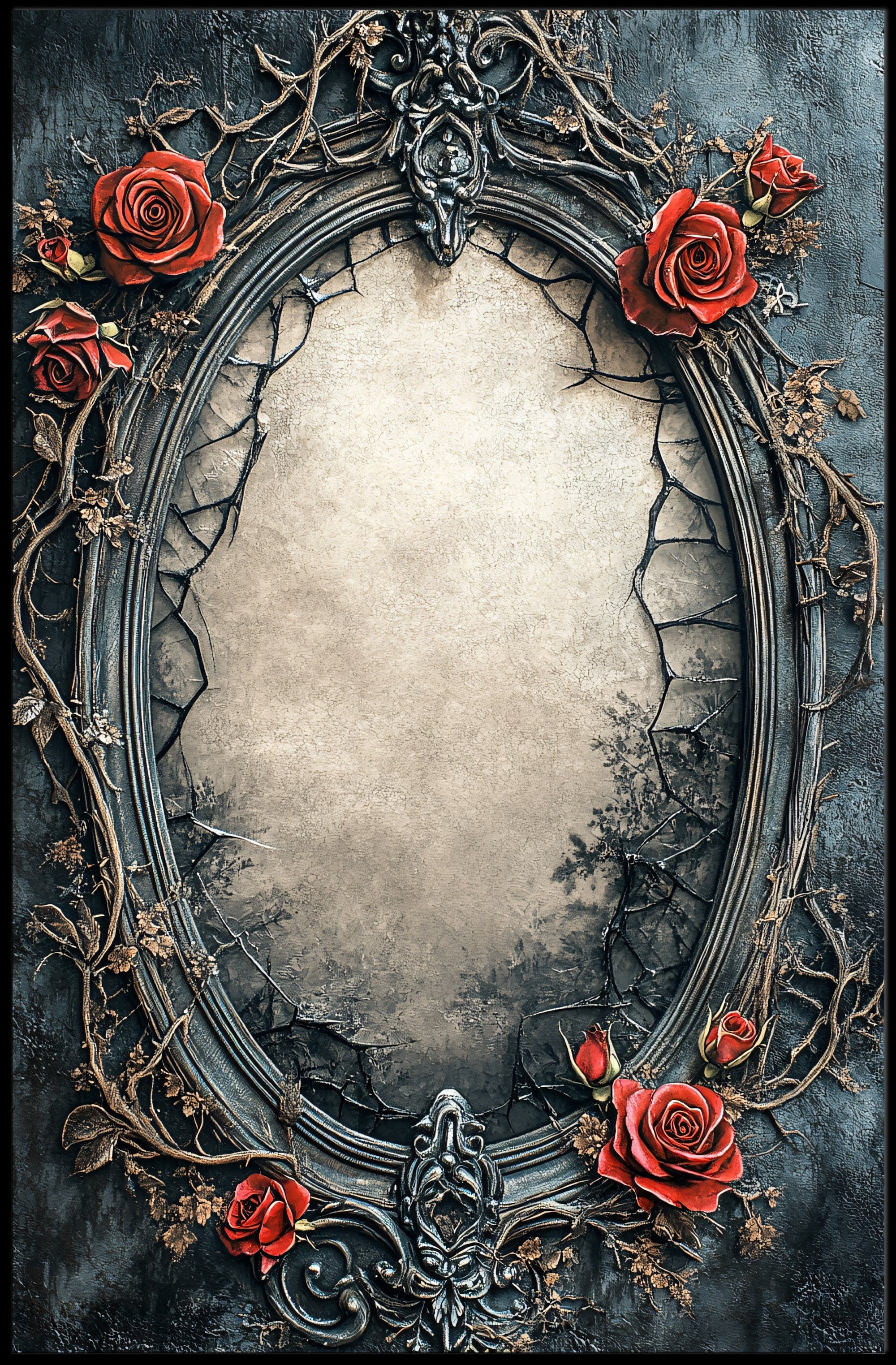Ornate Floral Frame Poster