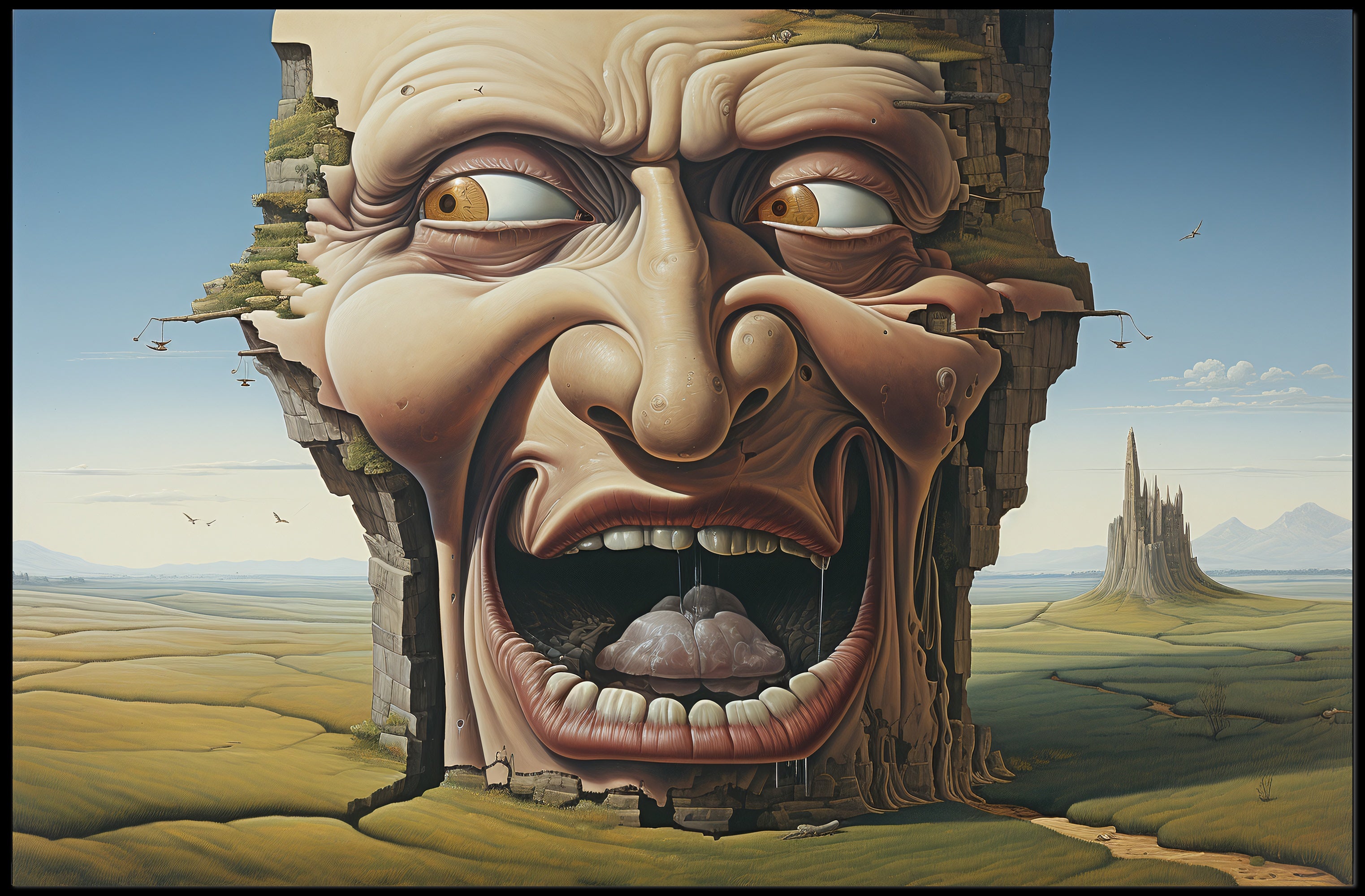 Colossal Cliff Face Dreamscape Fantasy or Mythology Poster
