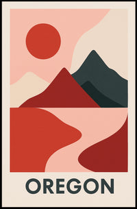 Oregon Abstract Landscape Poster