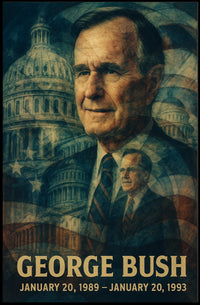George H. W. Bush 41st President of the United States Double Exposure Poster