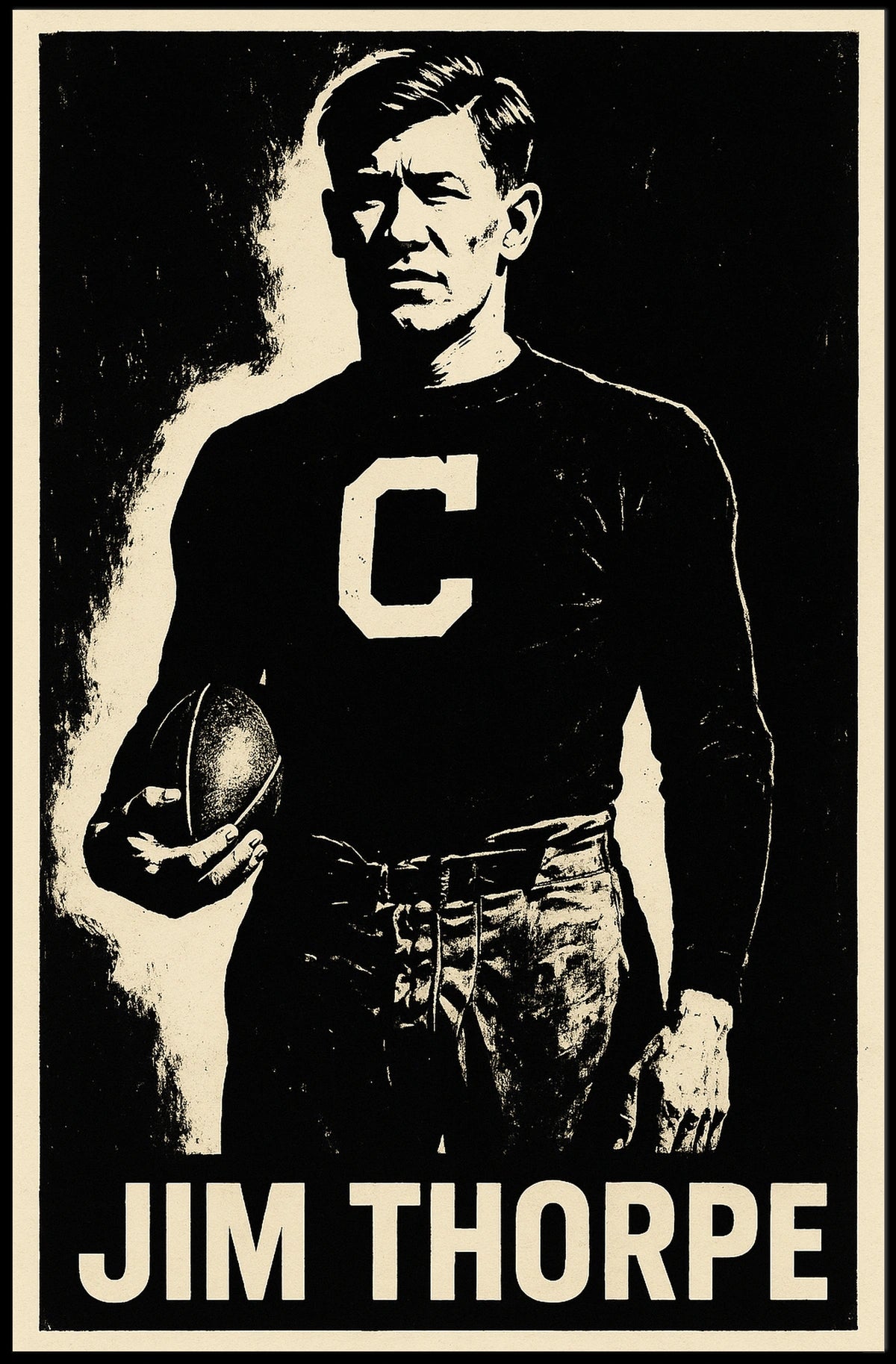 Jim Thorpe Iconic Athlete Poster