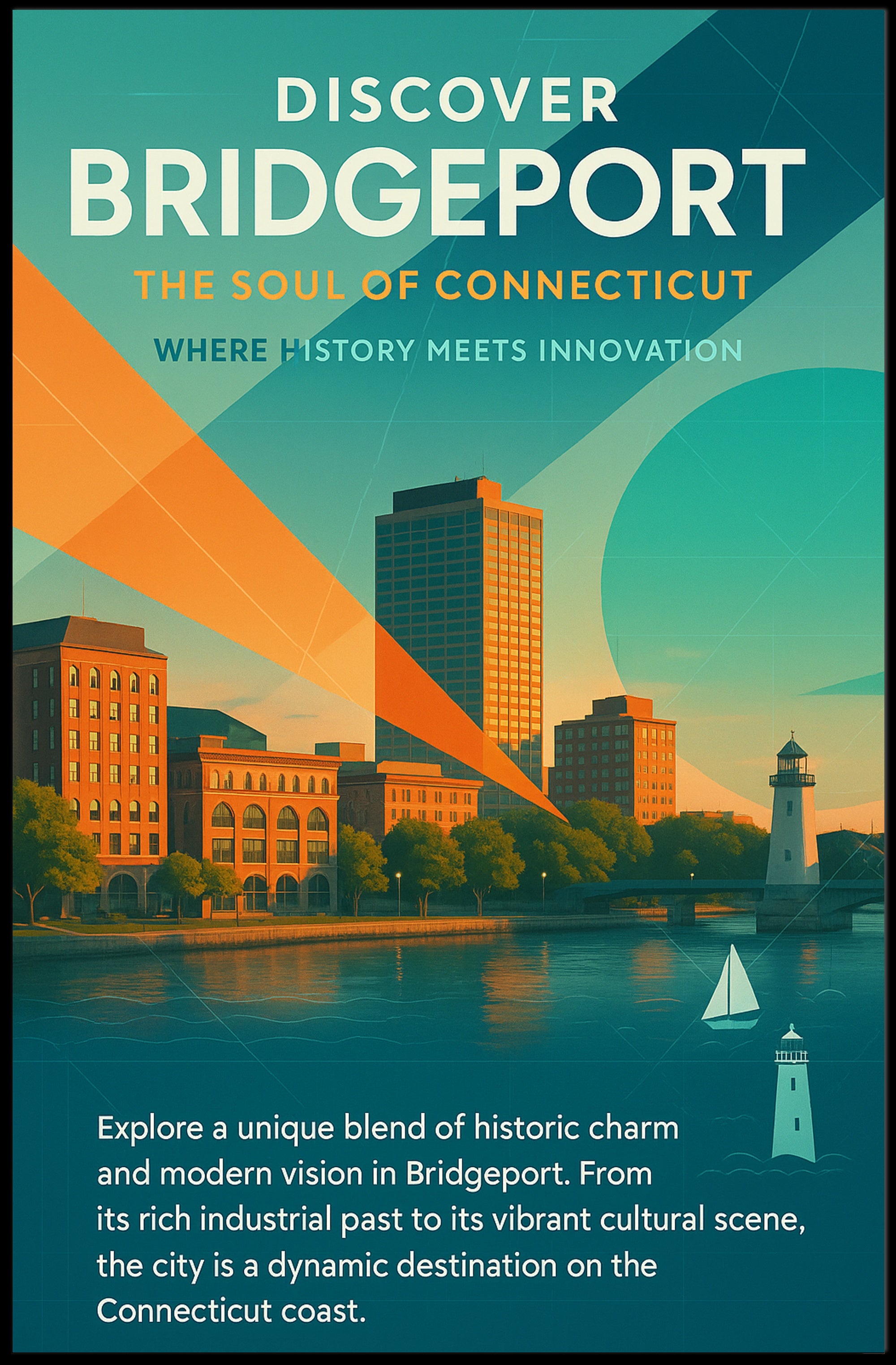 Bridgeport Evolution: Energy and Innovation Urban or Cityscape Poster PosterGoat