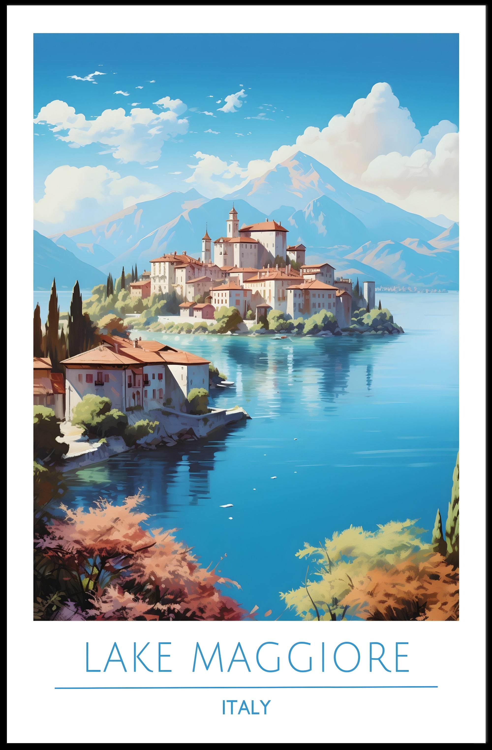 Scenic View of Lake Maggiore Poster