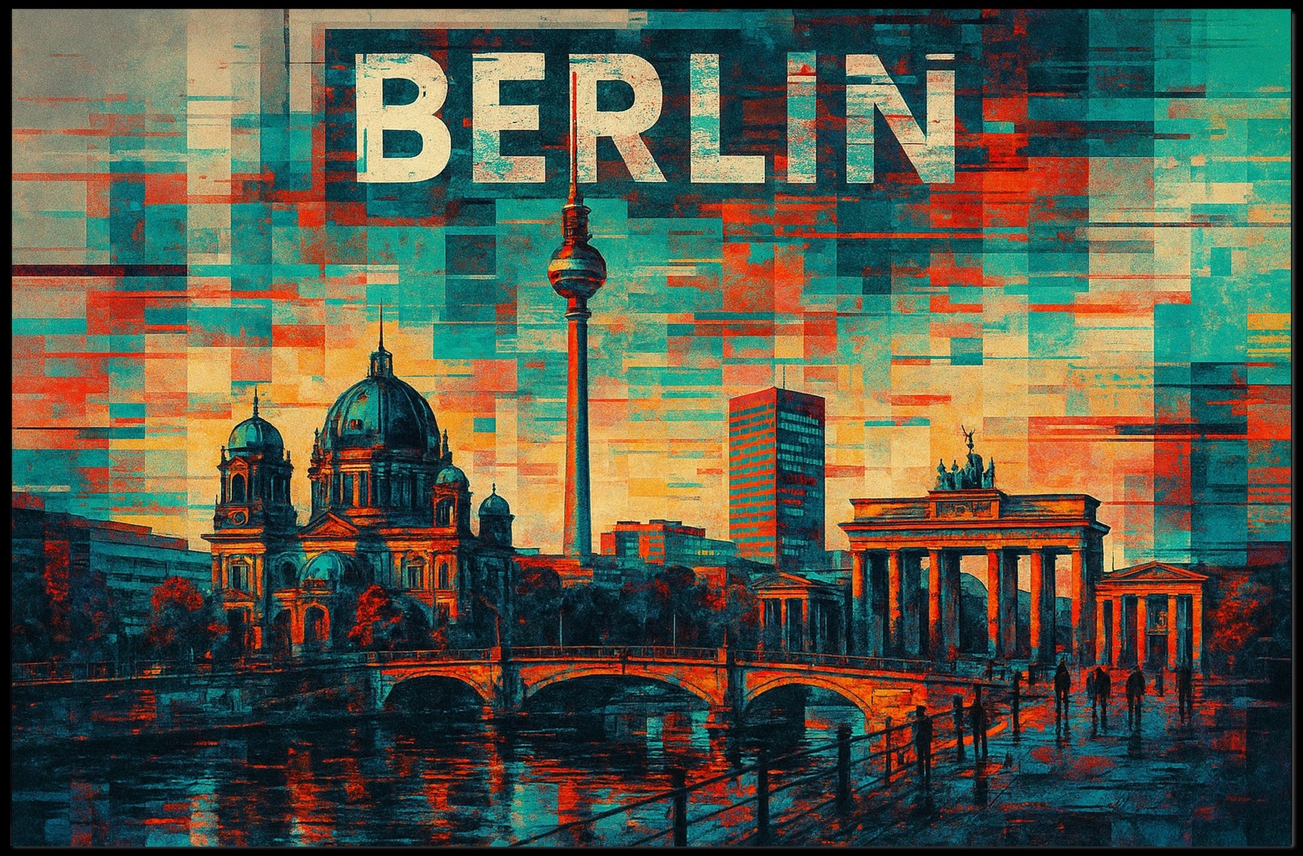 Berlin Skyline Art Poster
