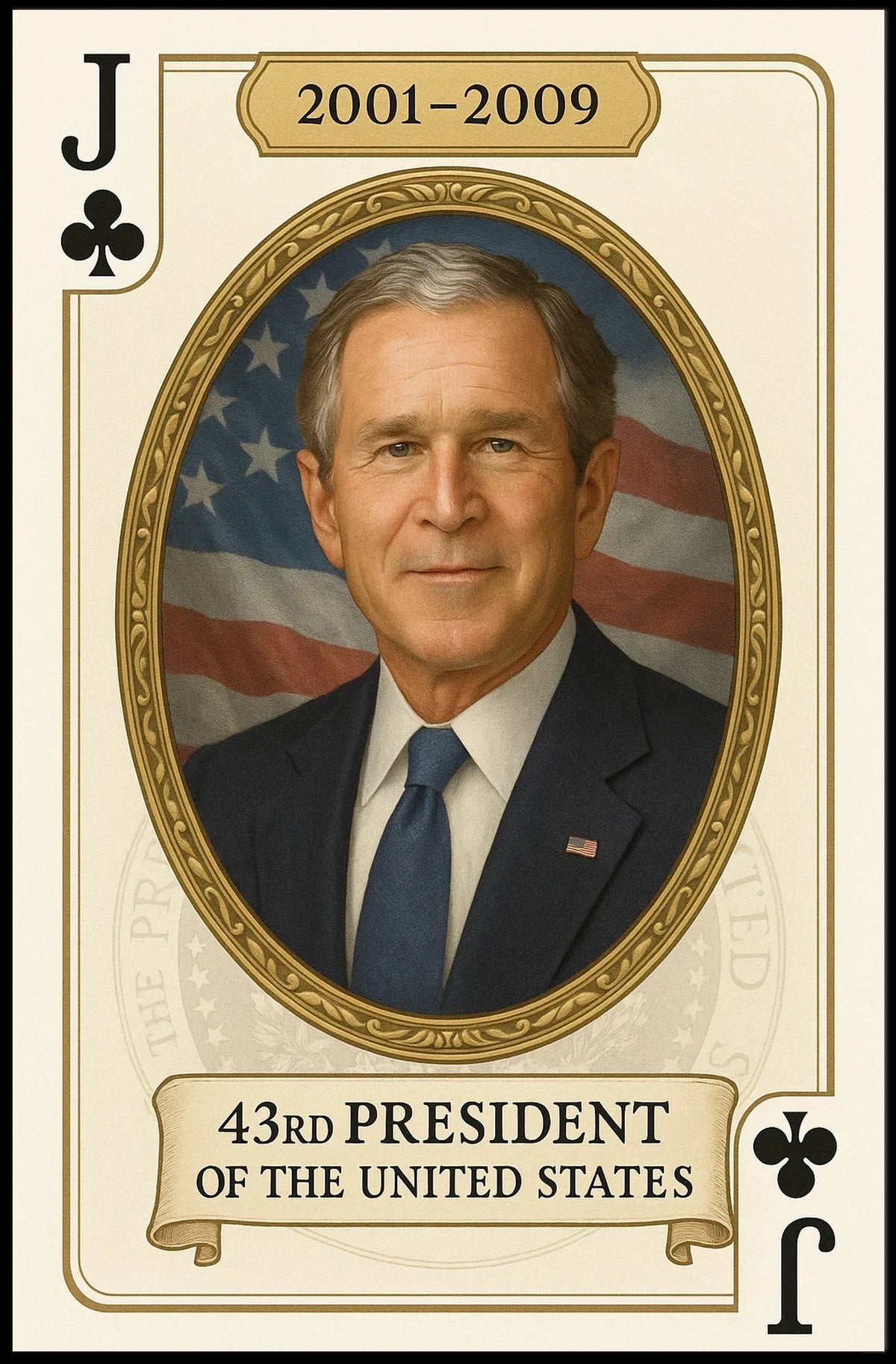 Forty Third President Of The United States Portrait Poster
