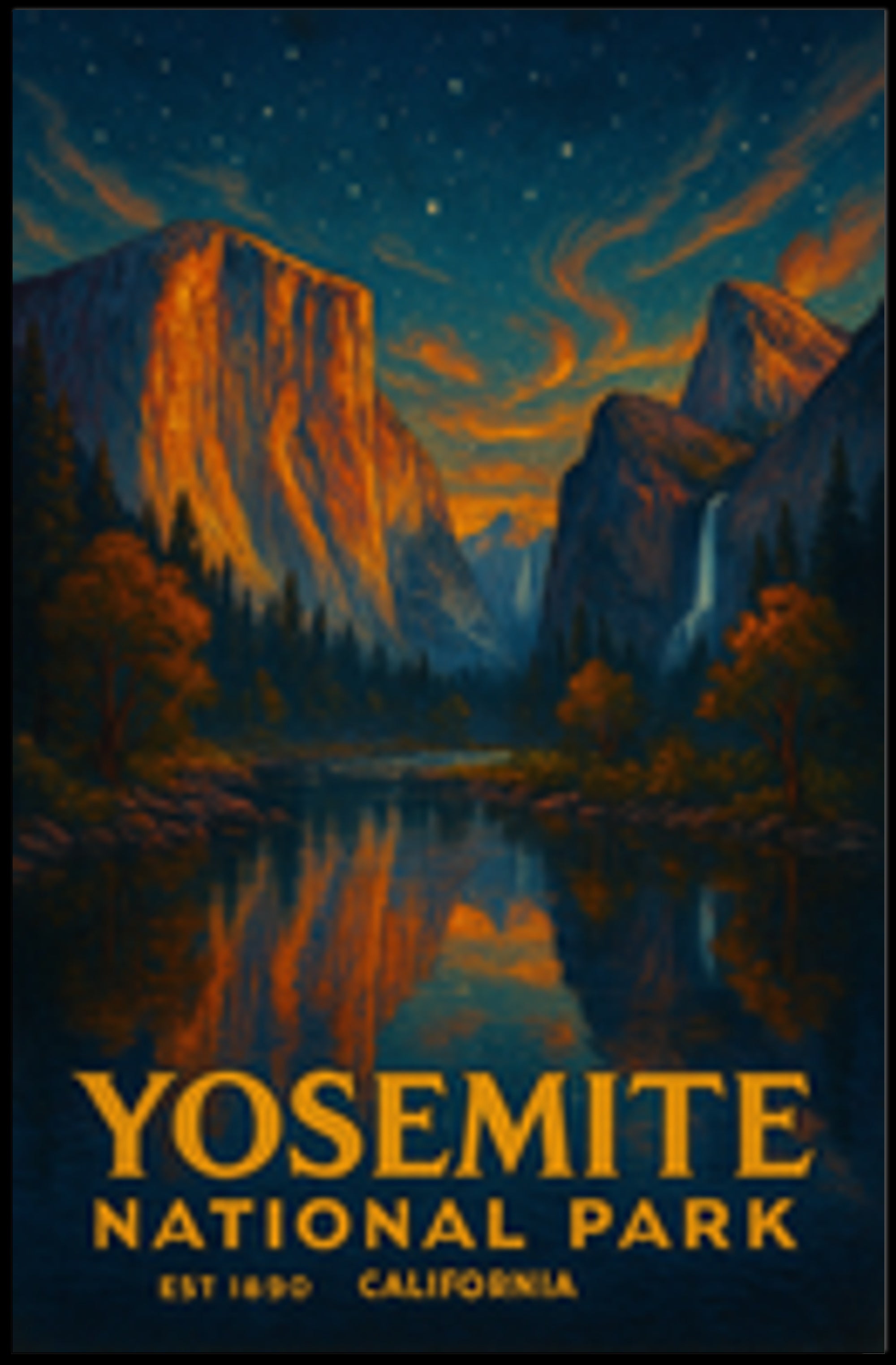 Yosemite National Park Vintage Travel Poster