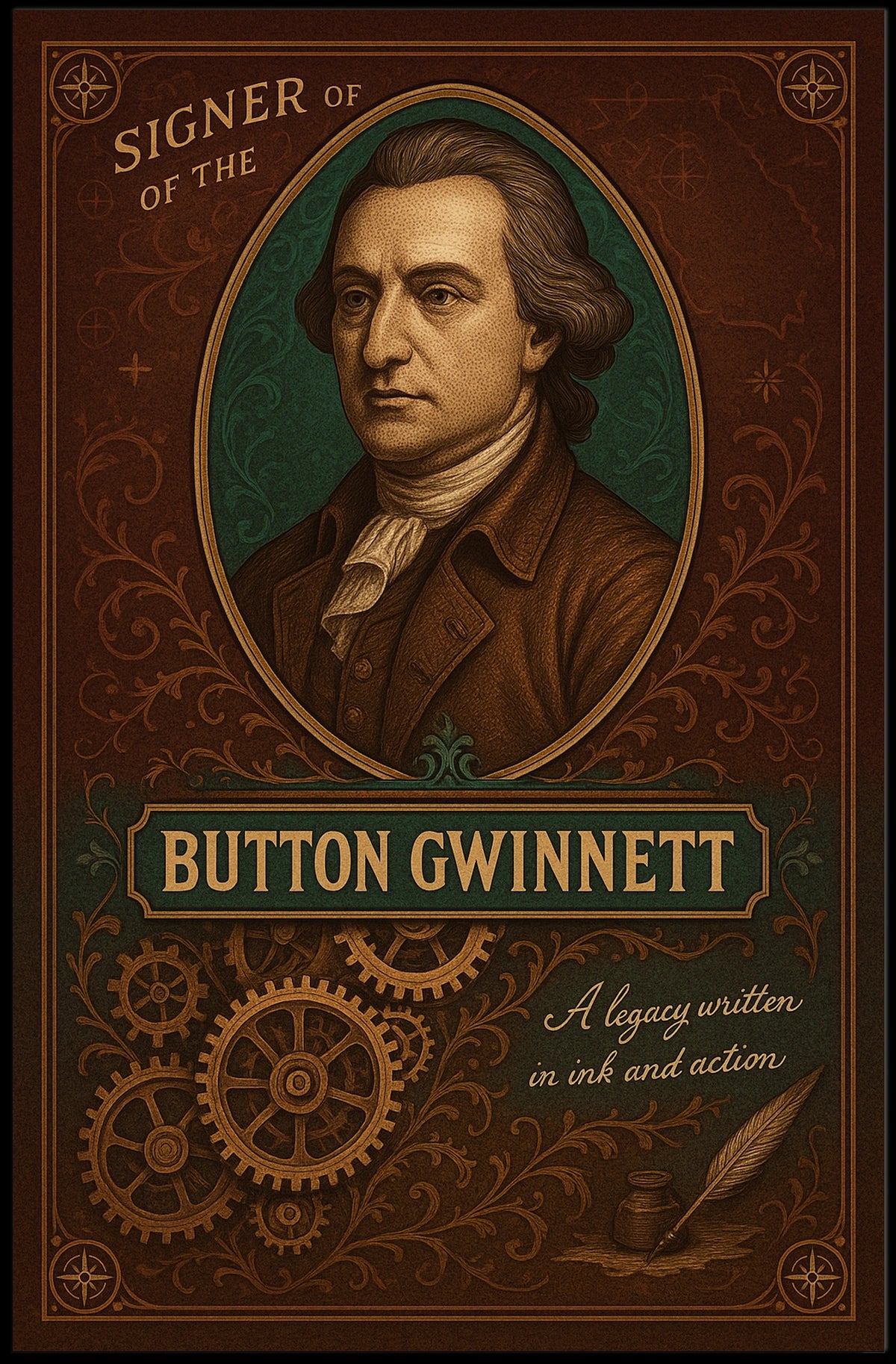 Button Gwinnett Signer Of The Poster