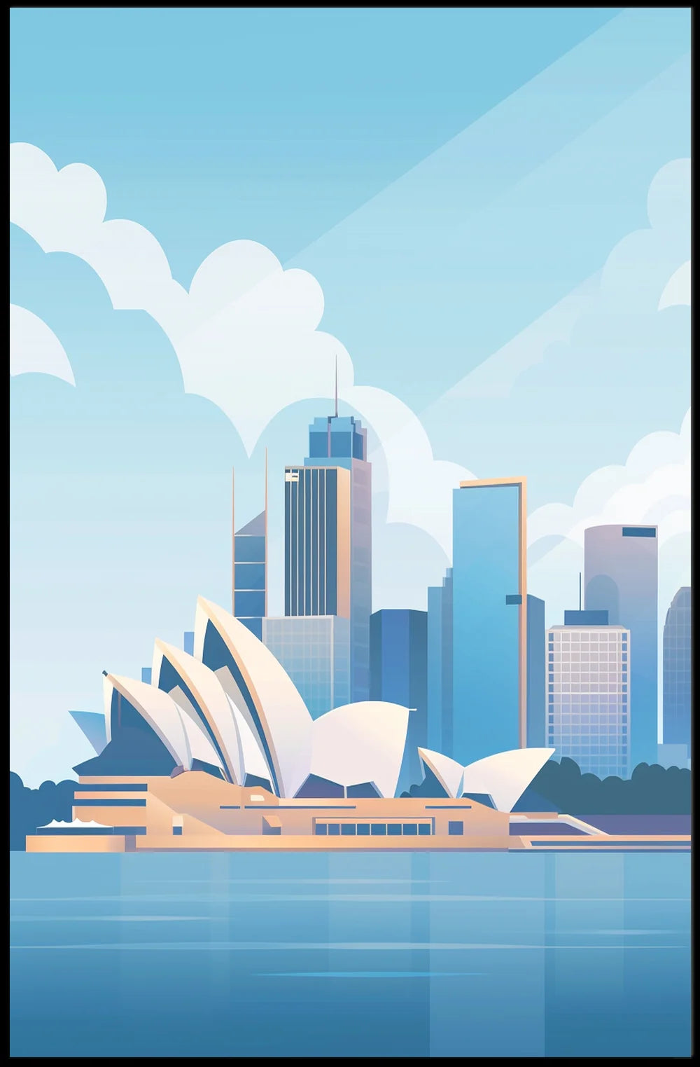 Sydney Opera House Modern Art Poster Print