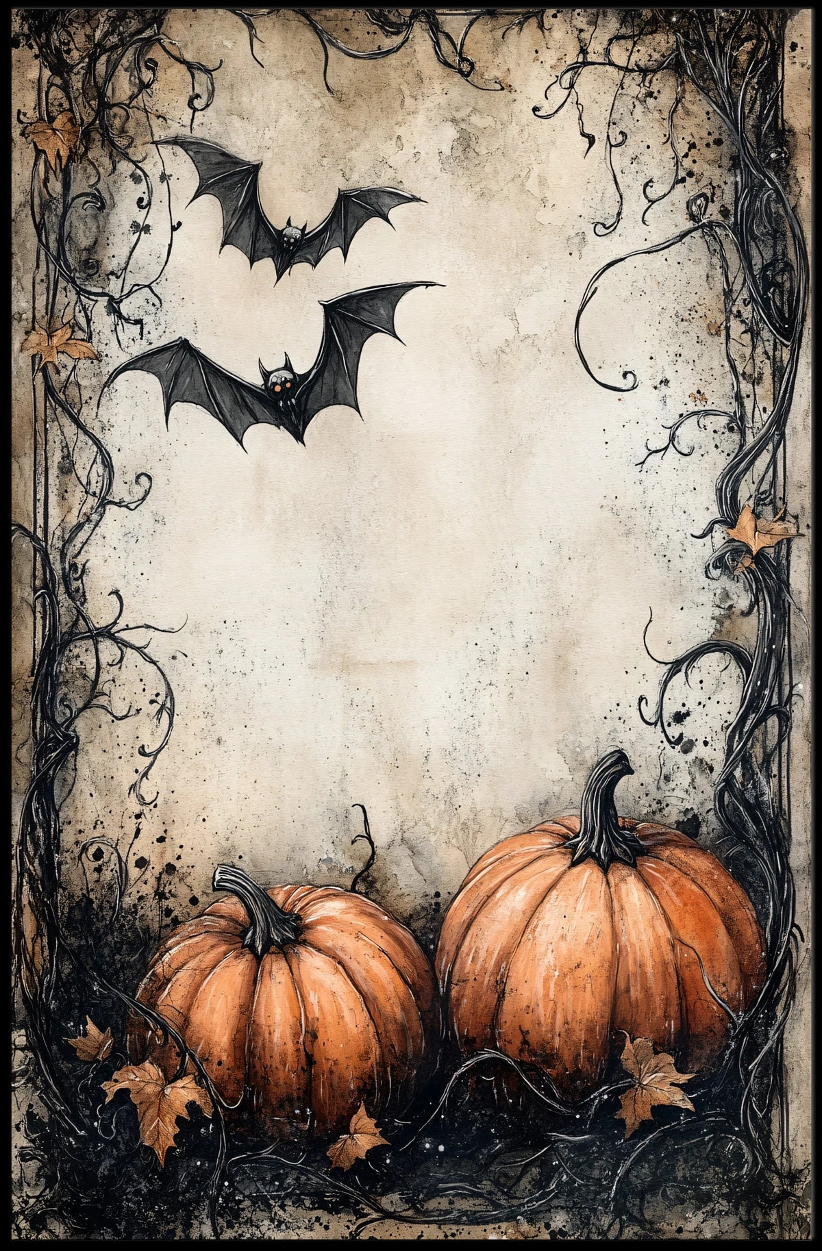 Halloween Vibe: Spooky Autumn Night Artistics Poster