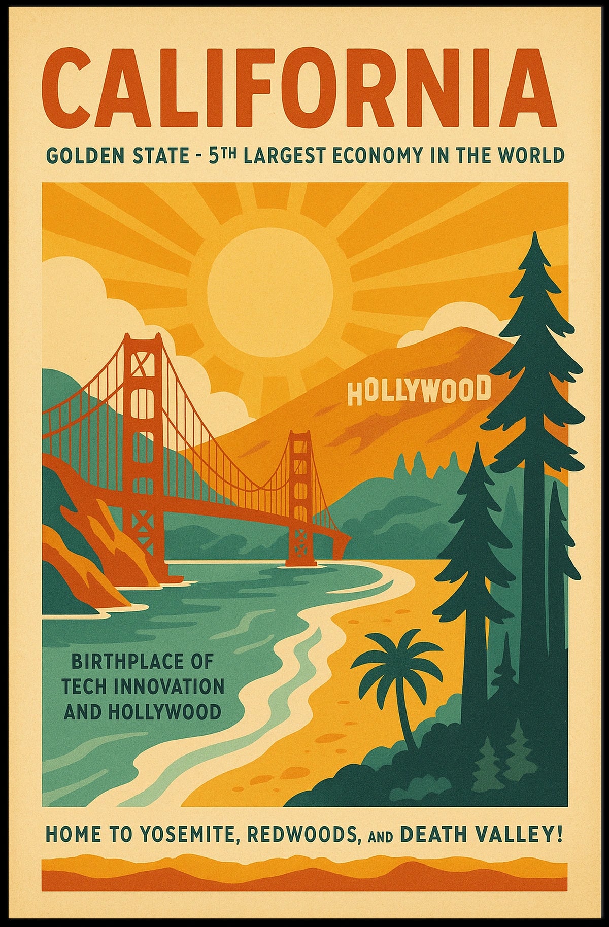 California The Golden State Poster