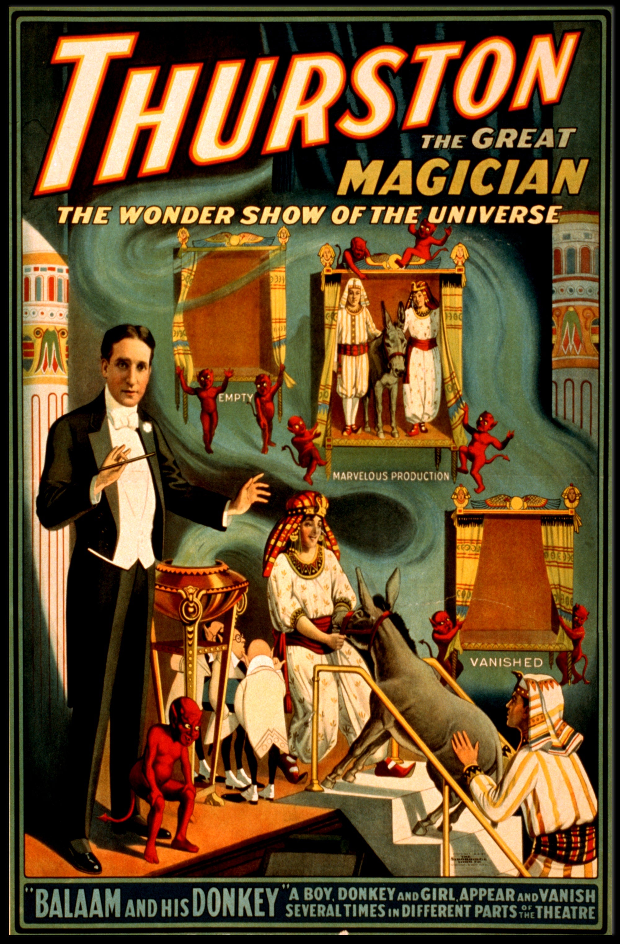 Thurston the Great Magician Vintage Show Magic Poster